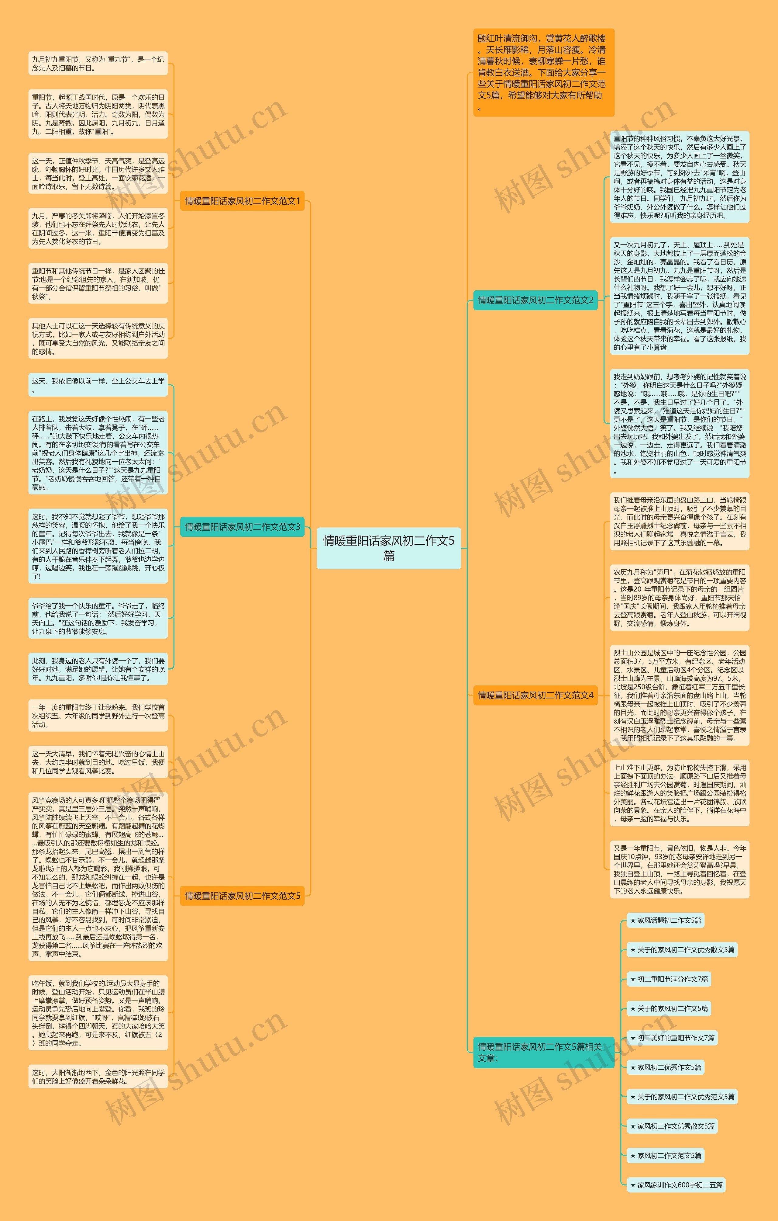 情暖重阳话家风初二作文5篇思维导图