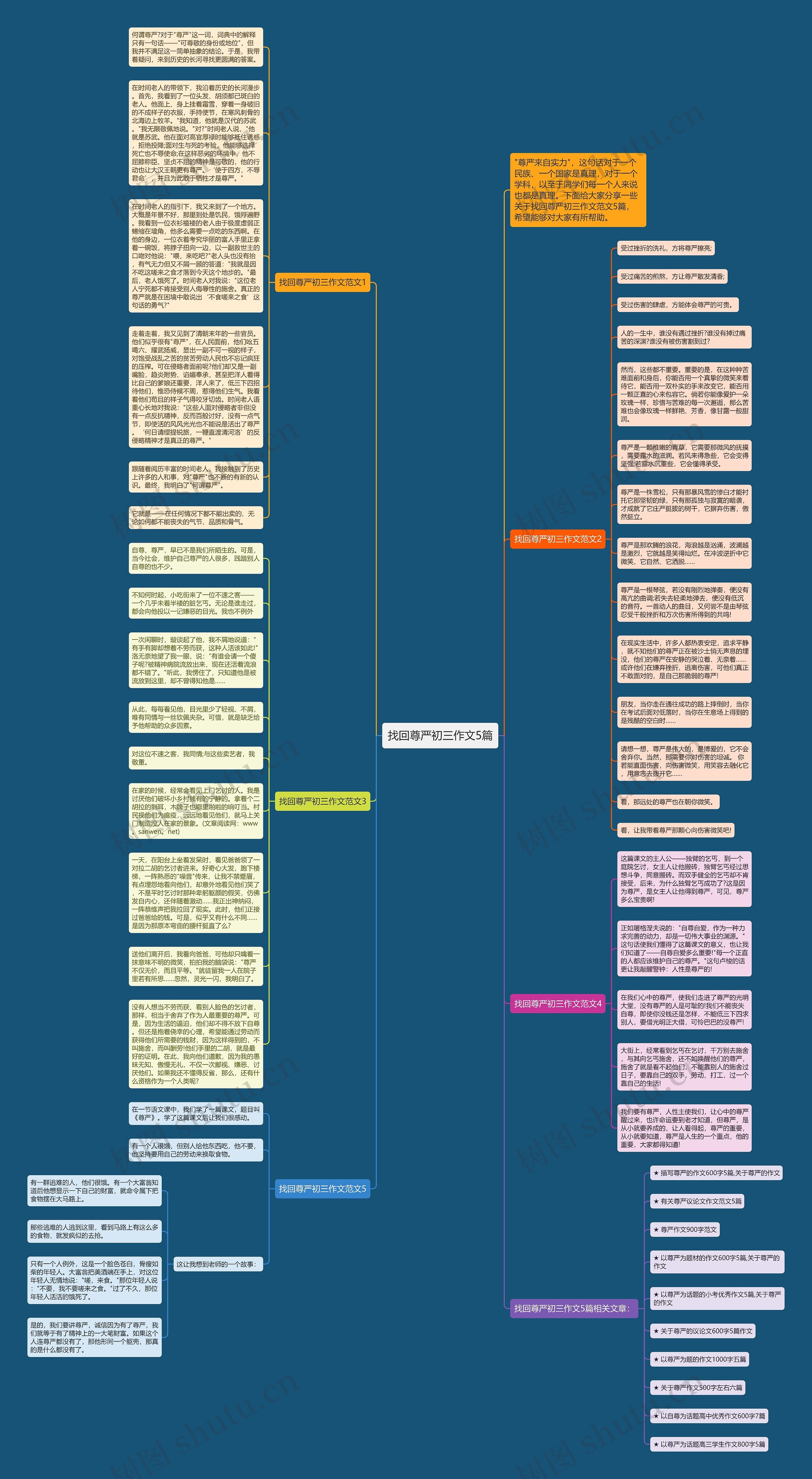 找回尊严初三作文5篇思维导图