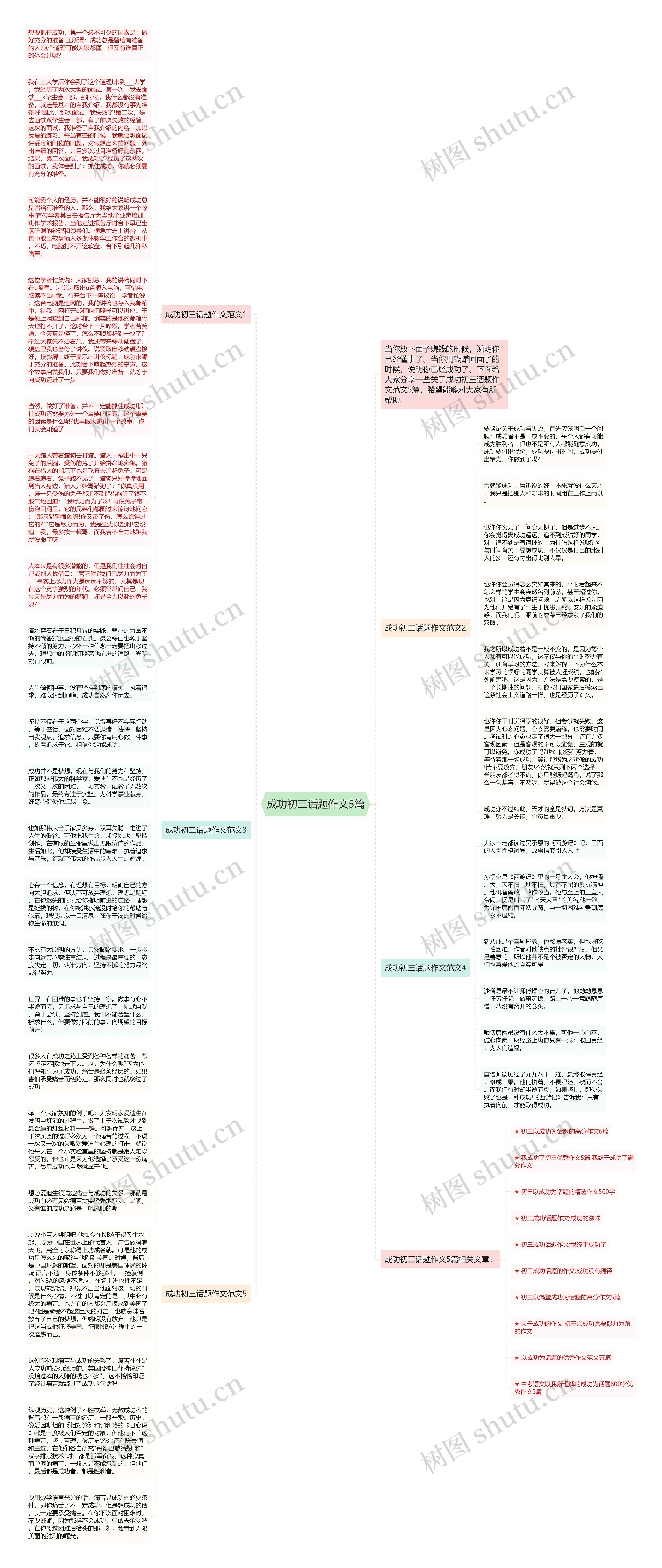 成功初三话题作文5篇思维导图