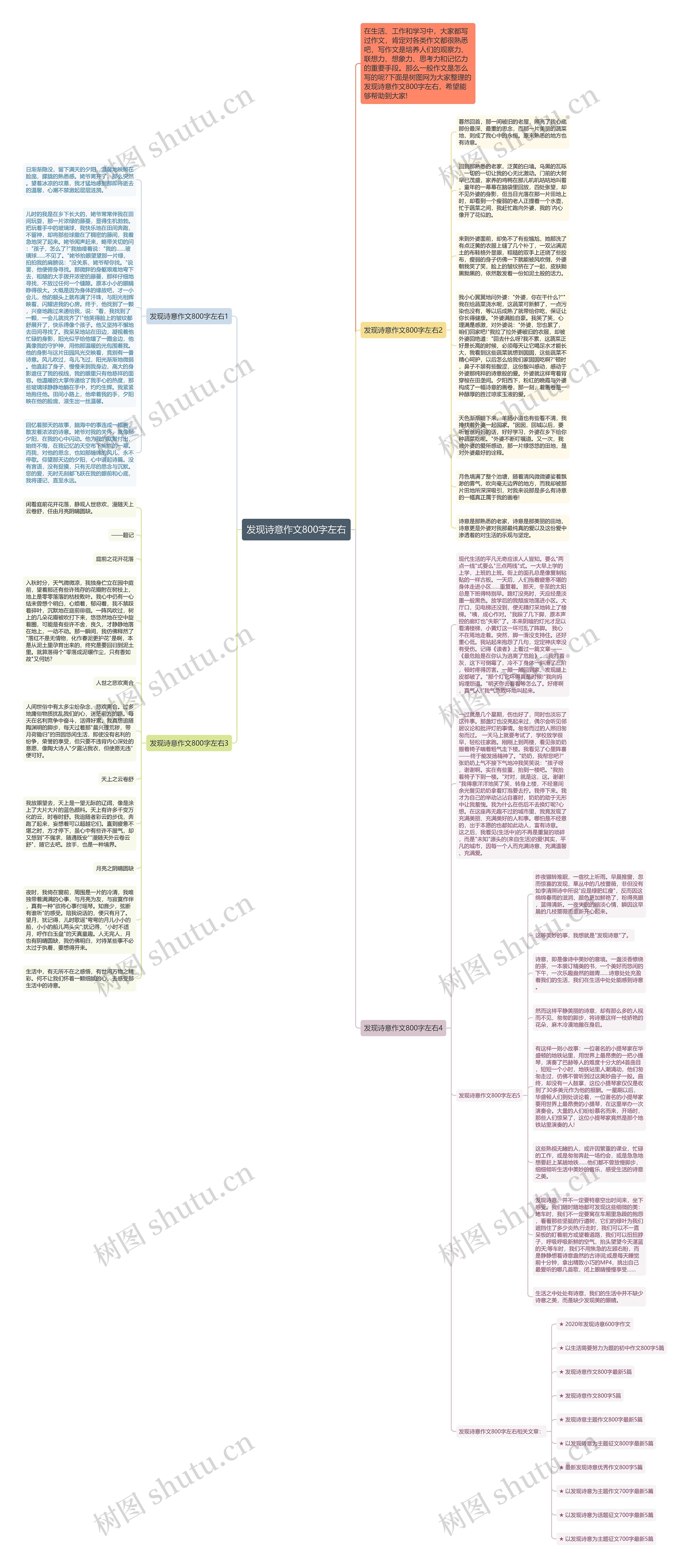 发现诗意作文800字左右思维导图