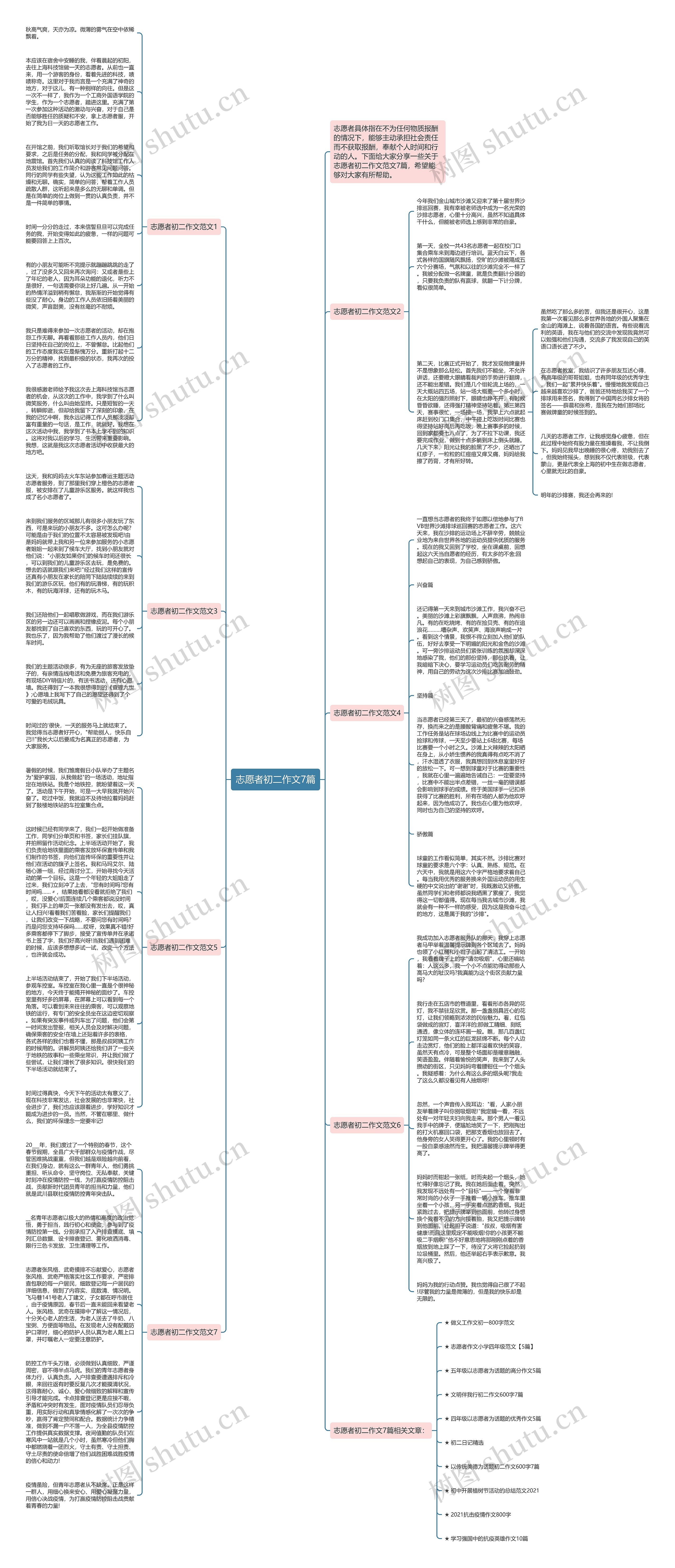 志愿者初二作文7篇思维导图