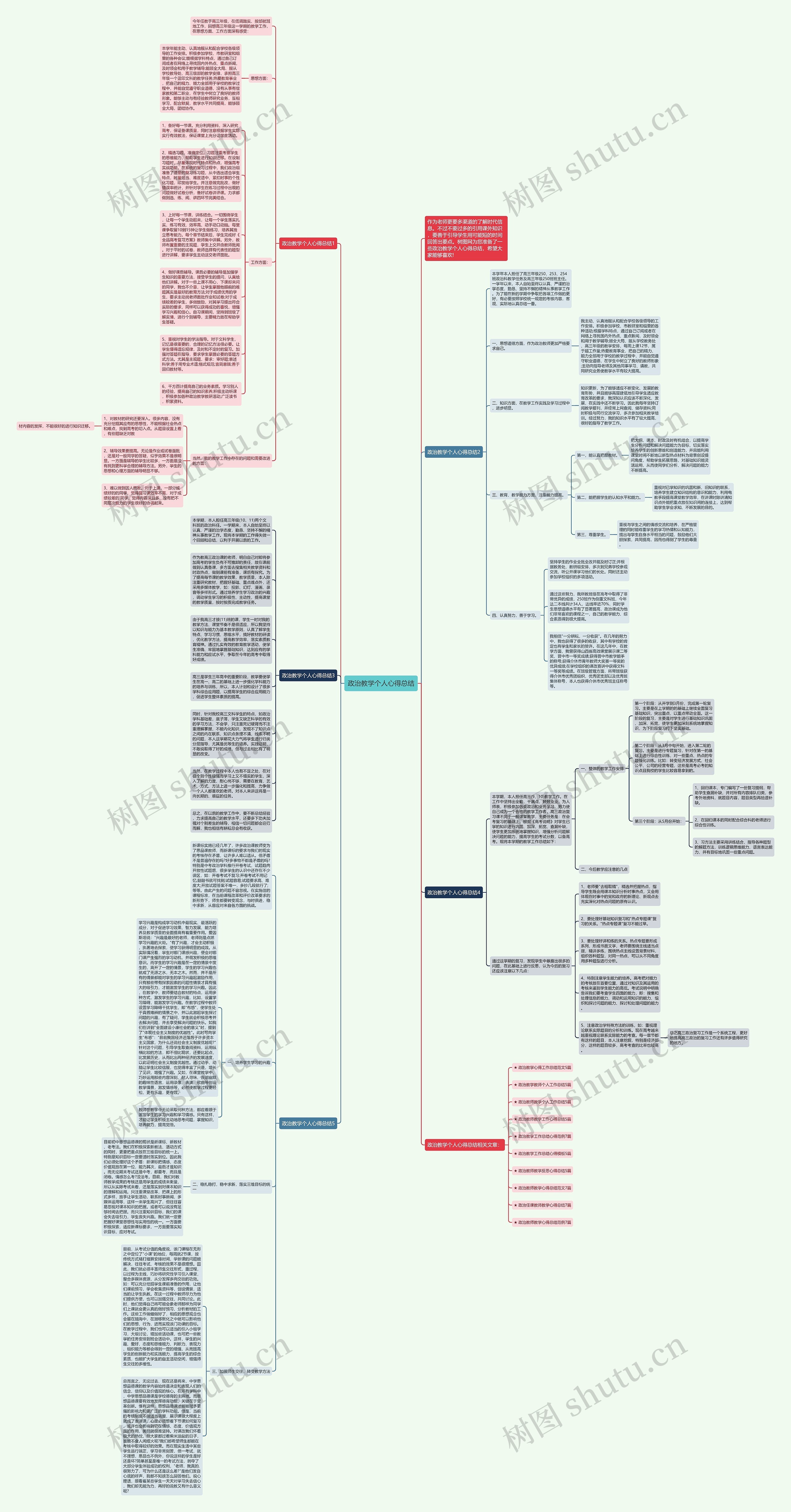 政治教学个人心得总结思维导图