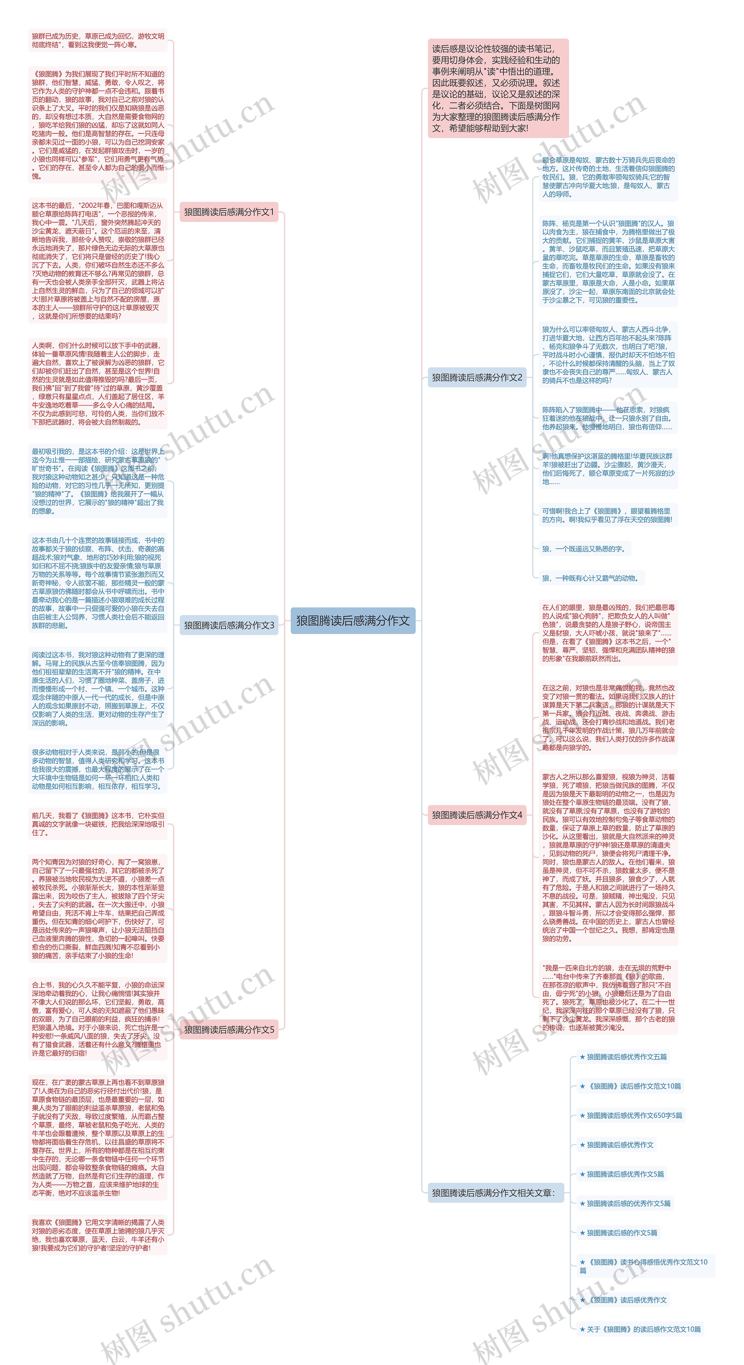 狼图腾读后感满分作文思维导图