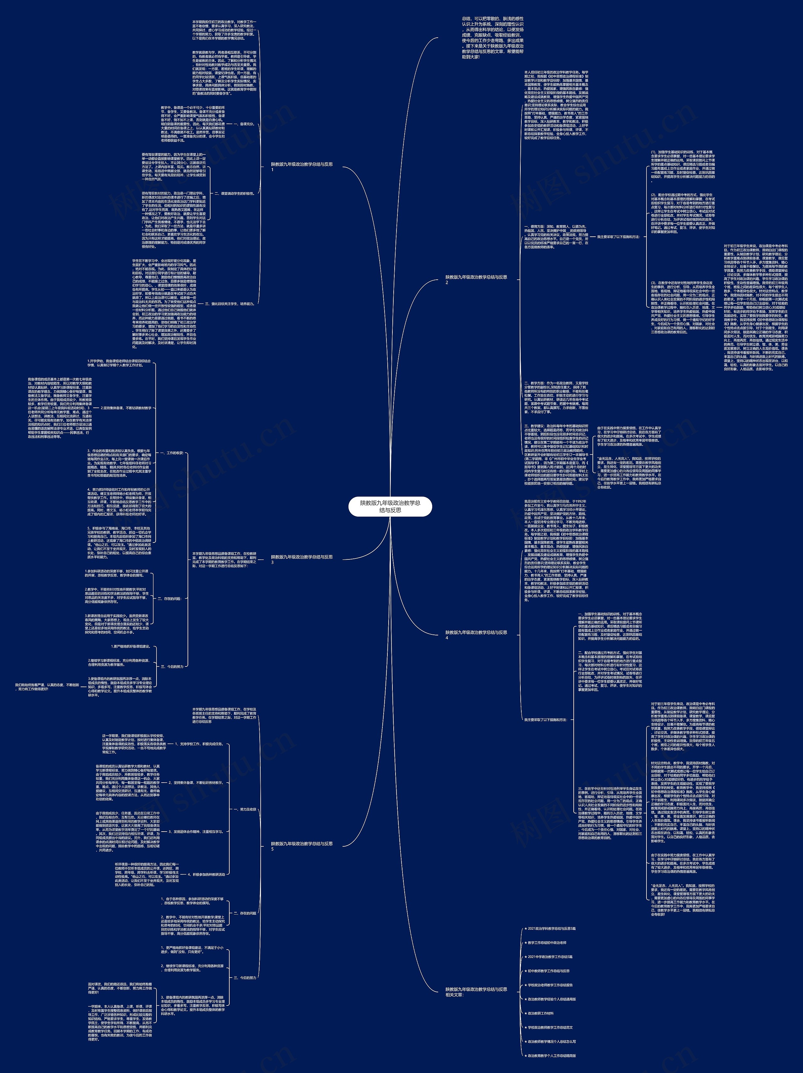 陕教版九年级政治教学总结与反思思维导图