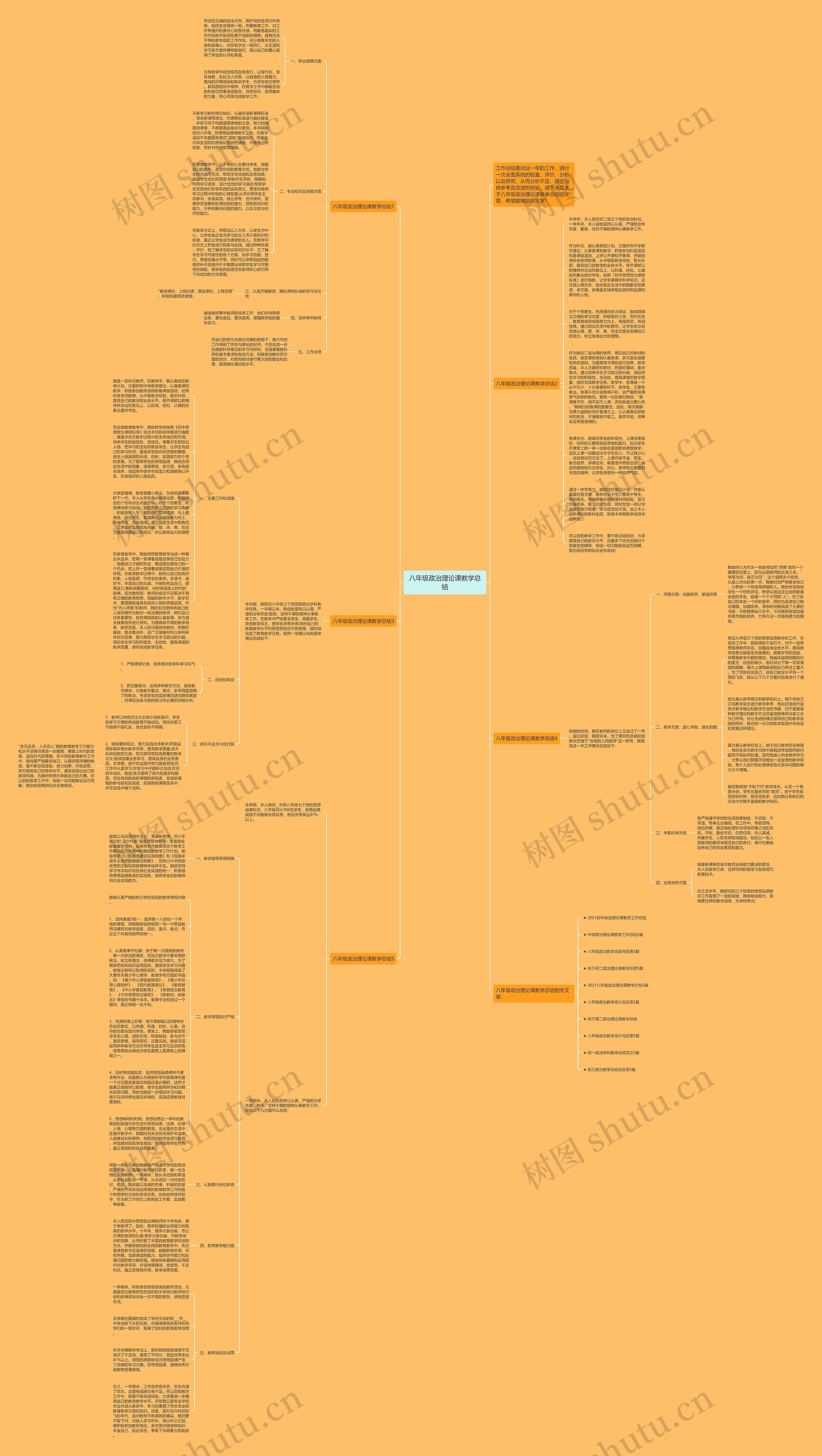 八年级政治理论课教学总结思维导图