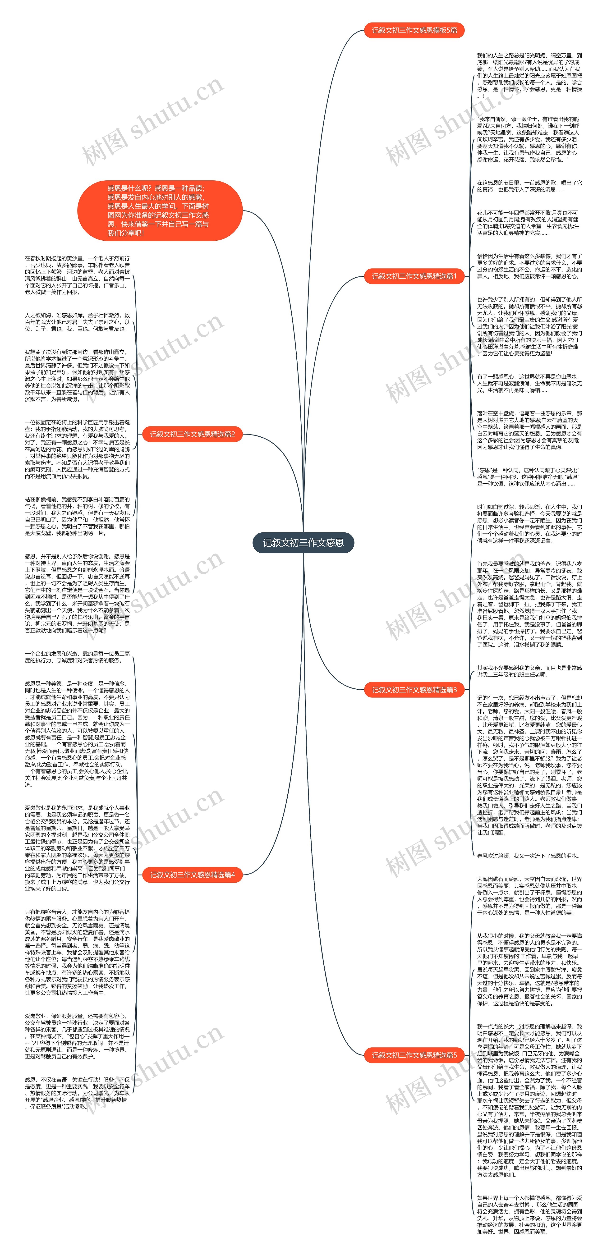 记叙文初三作文感恩思维导图