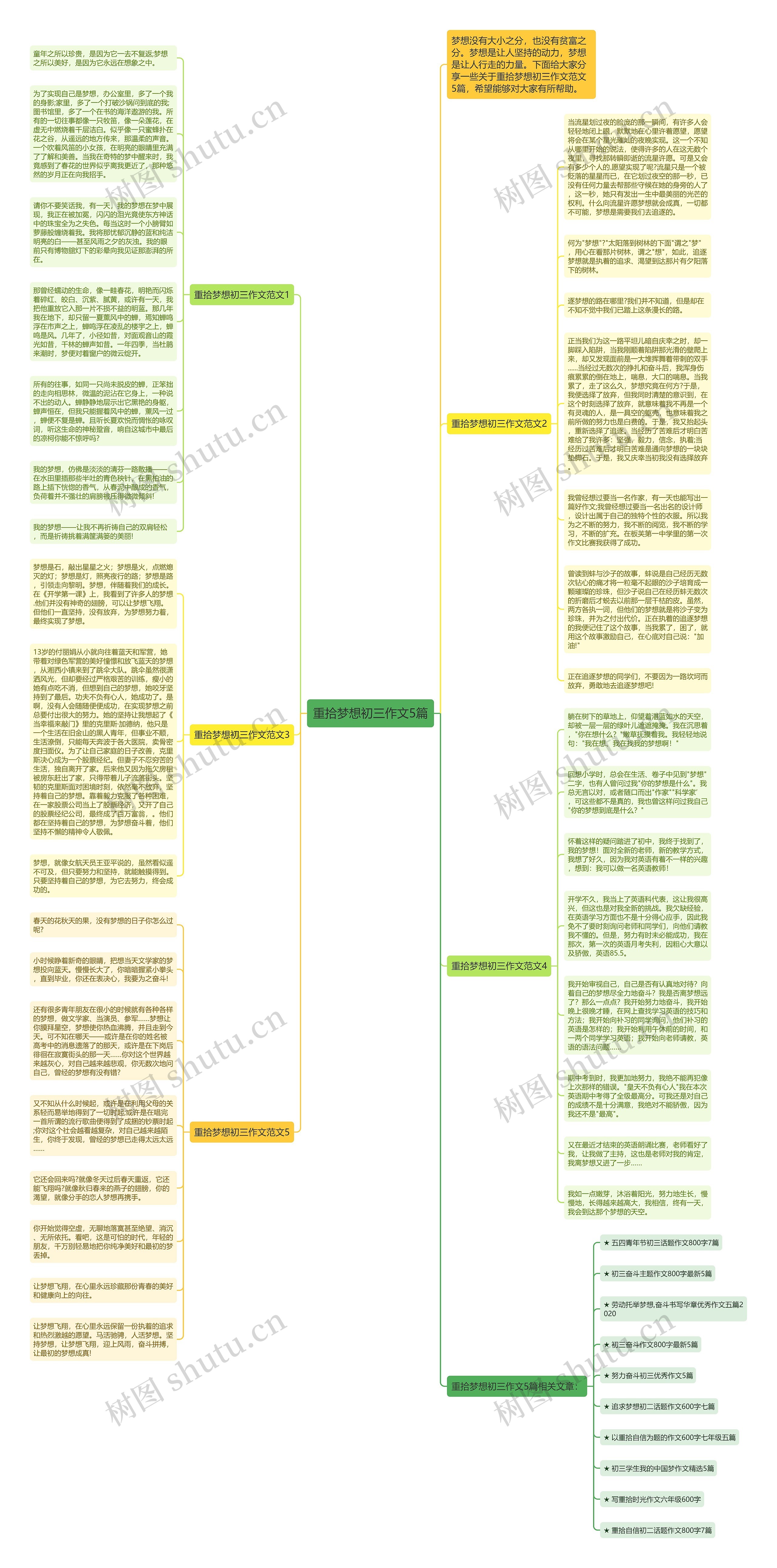 重拾梦想初三作文5篇思维导图