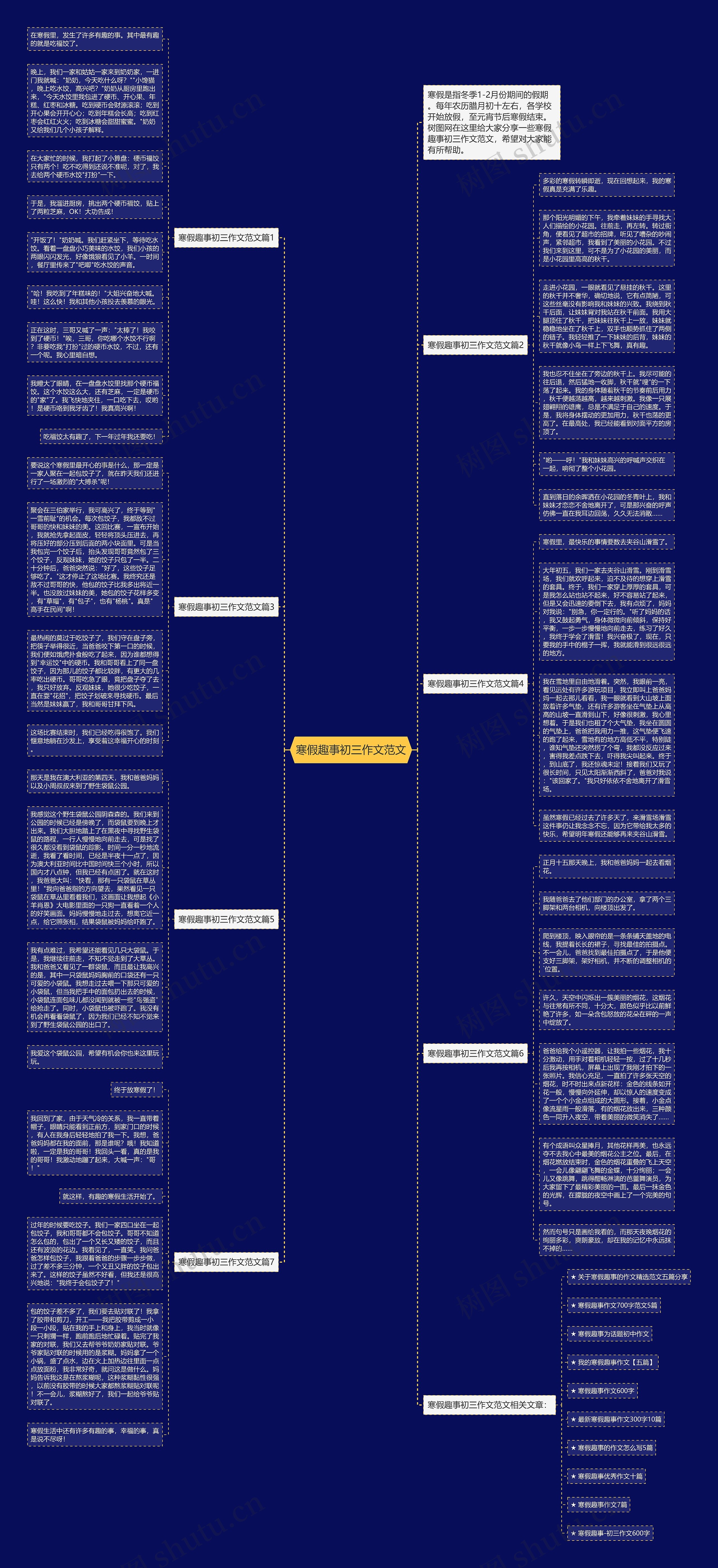 寒假趣事初三作文范文思维导图