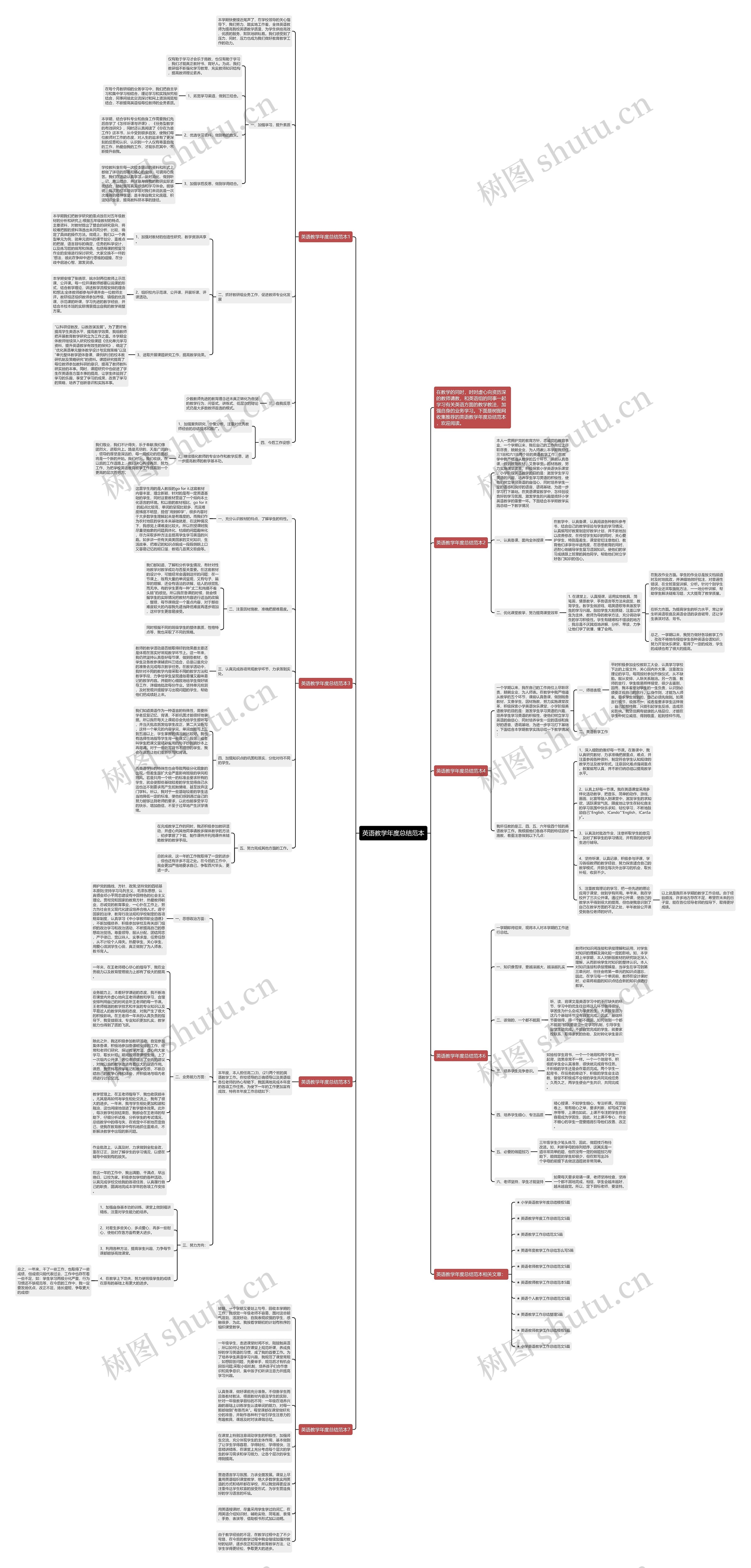 英语教学年度总结范本思维导图