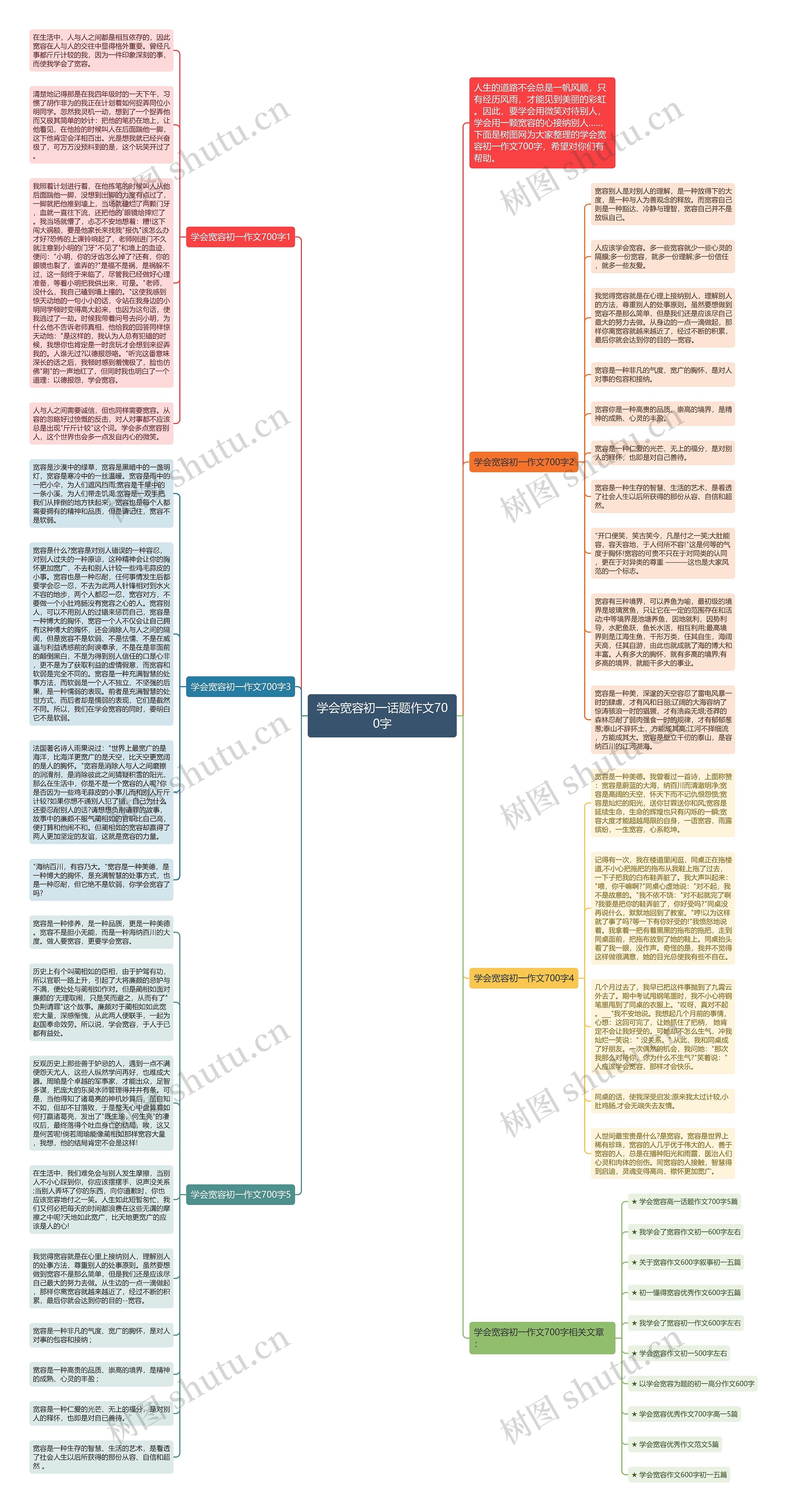 学会宽容初一话题作文700字思维导图