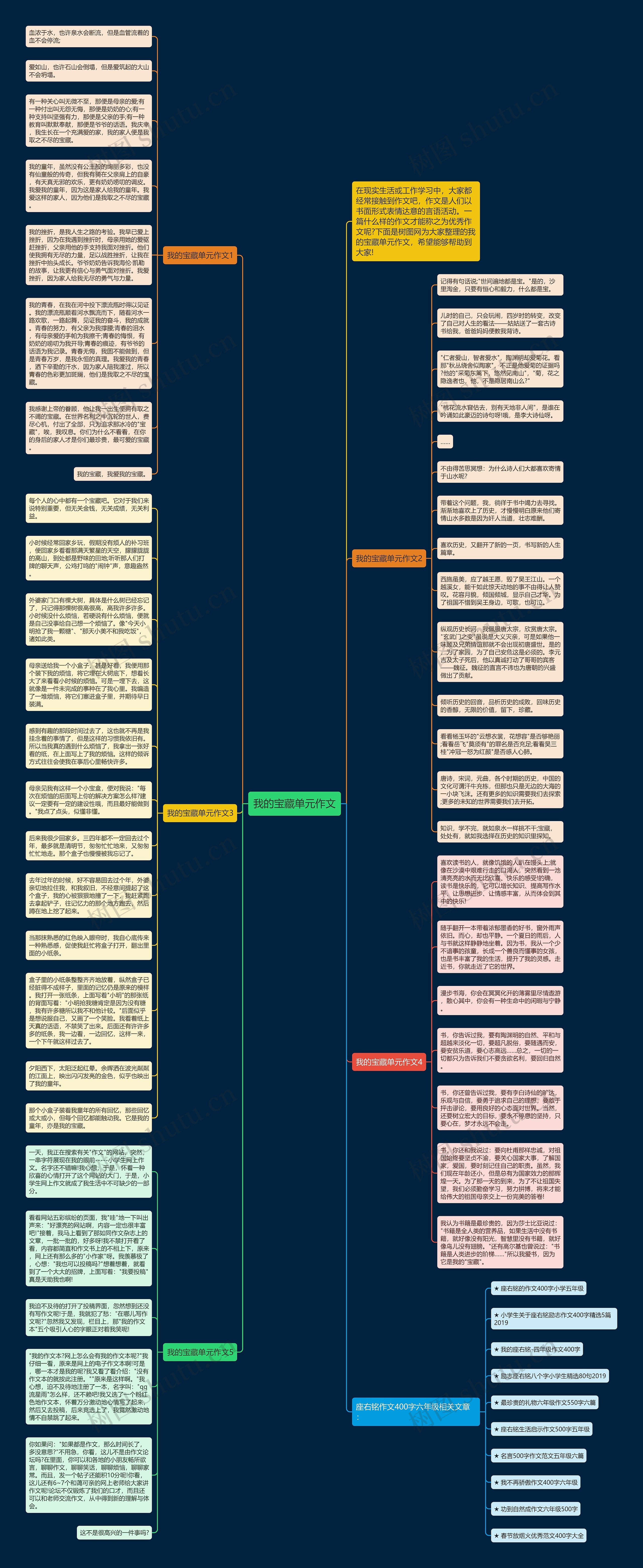 我的宝藏单元作文思维导图