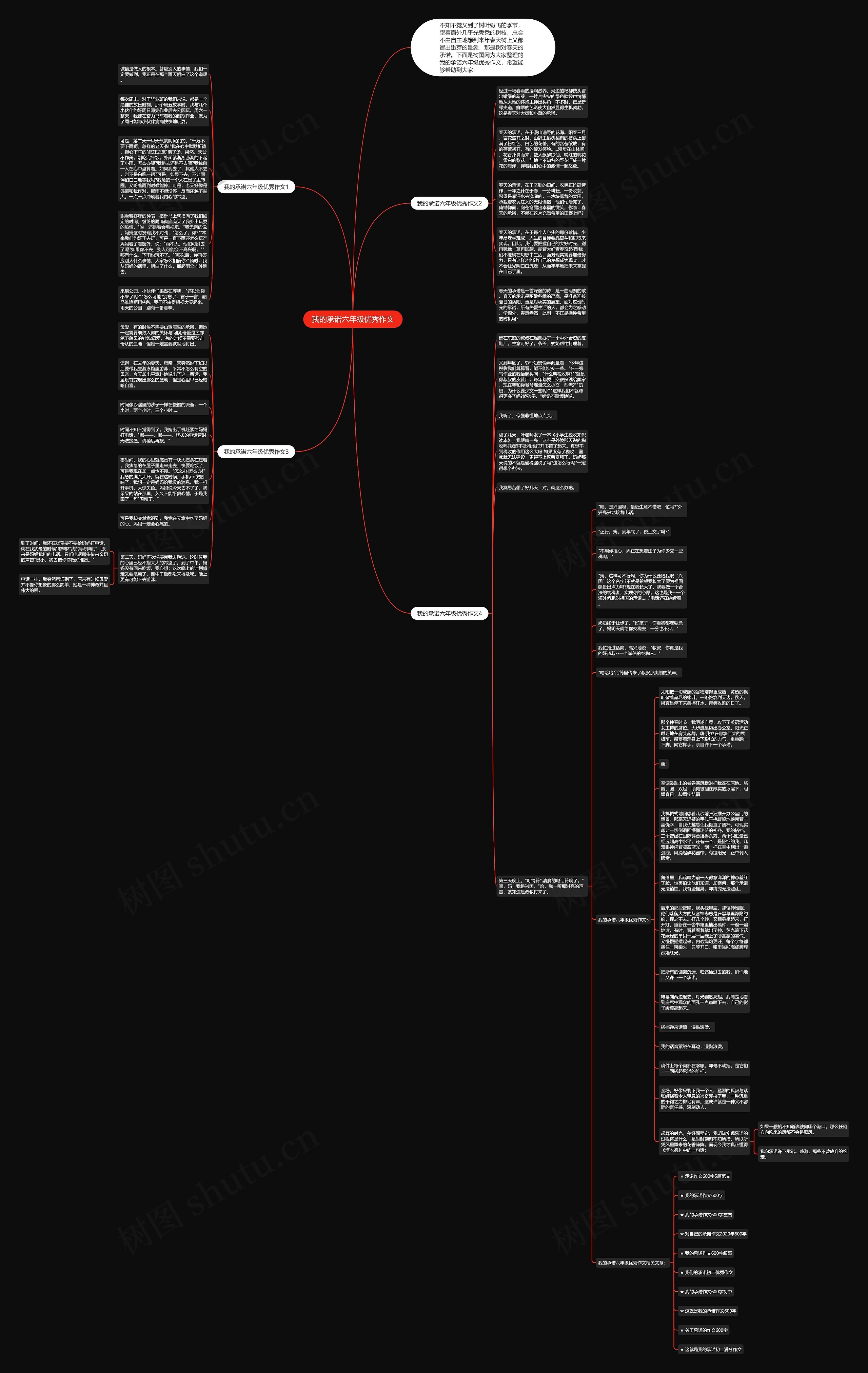 我的承诺六年级优秀作文思维导图