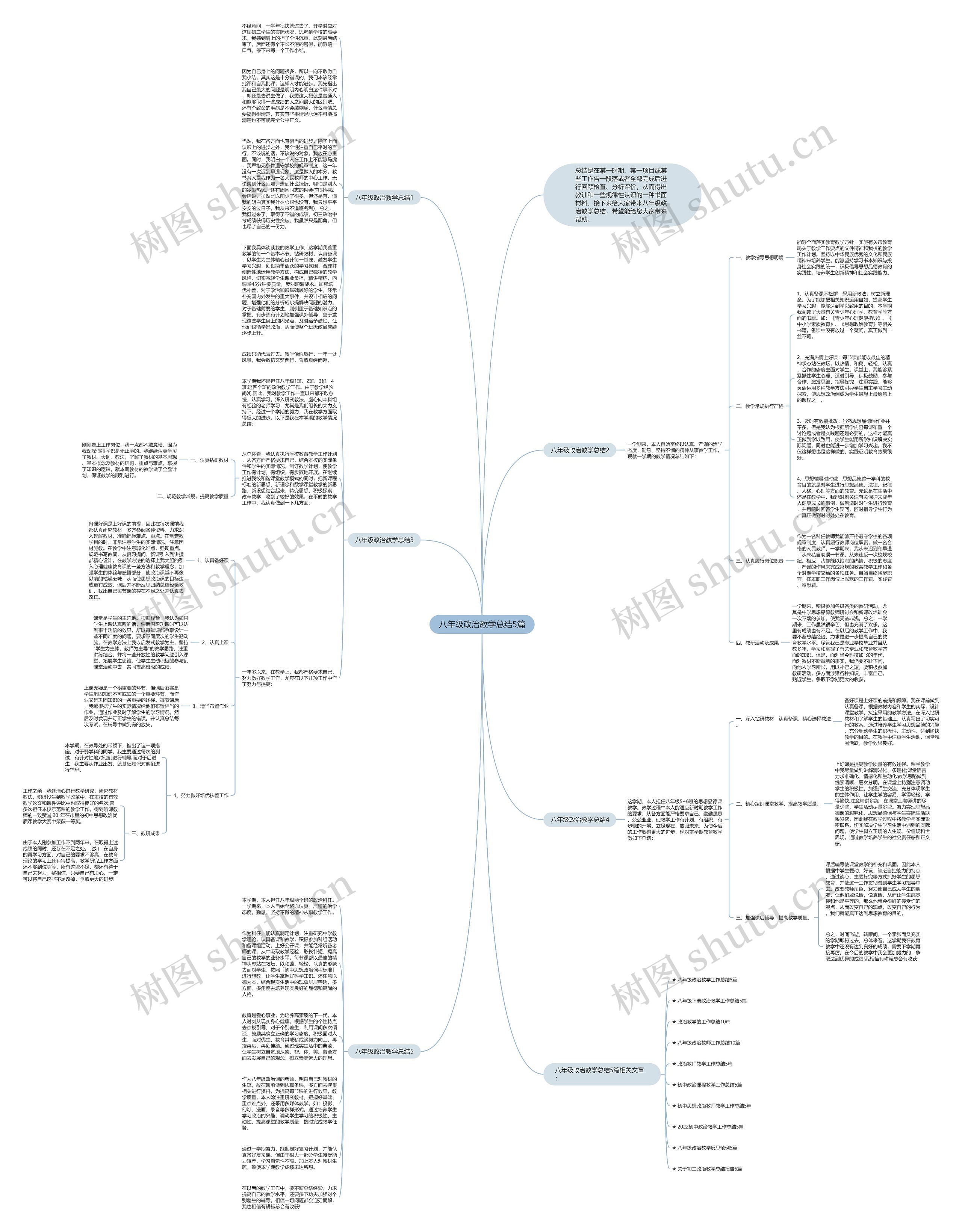 八年级政治教学总结5篇思维导图