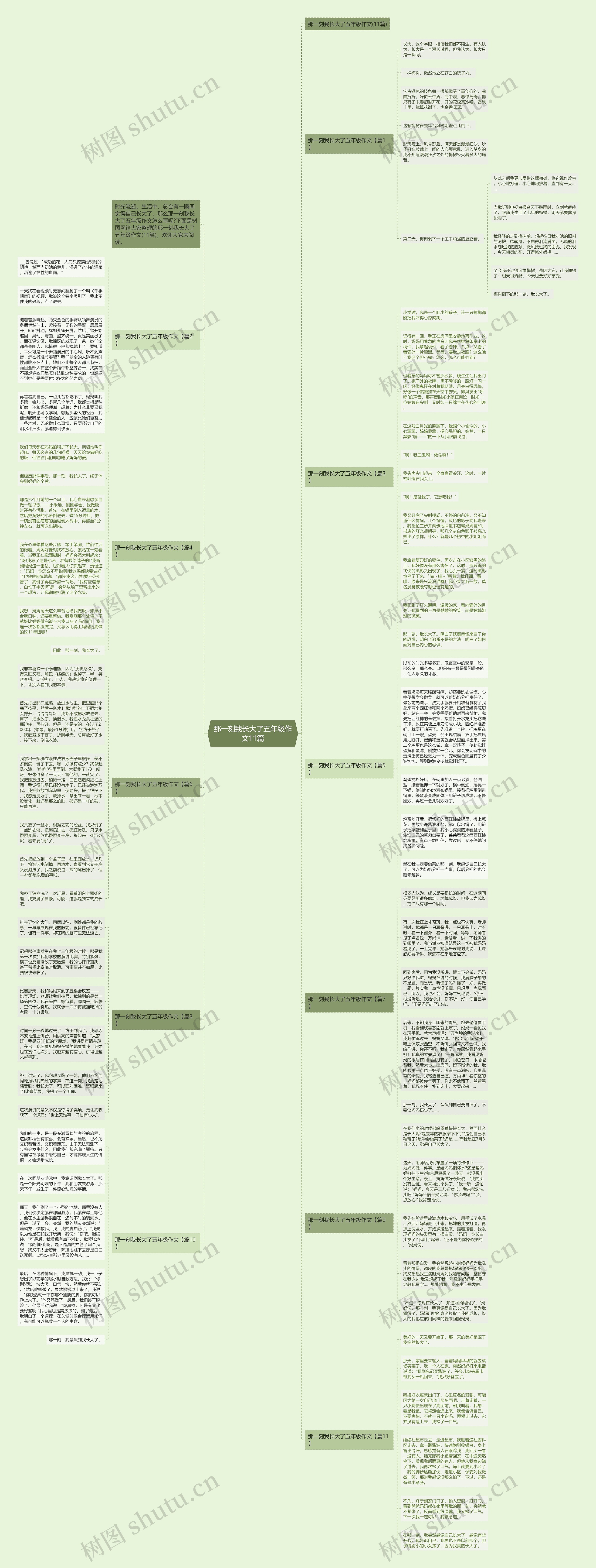 那一刻我长大了五年级作文11篇思维导图