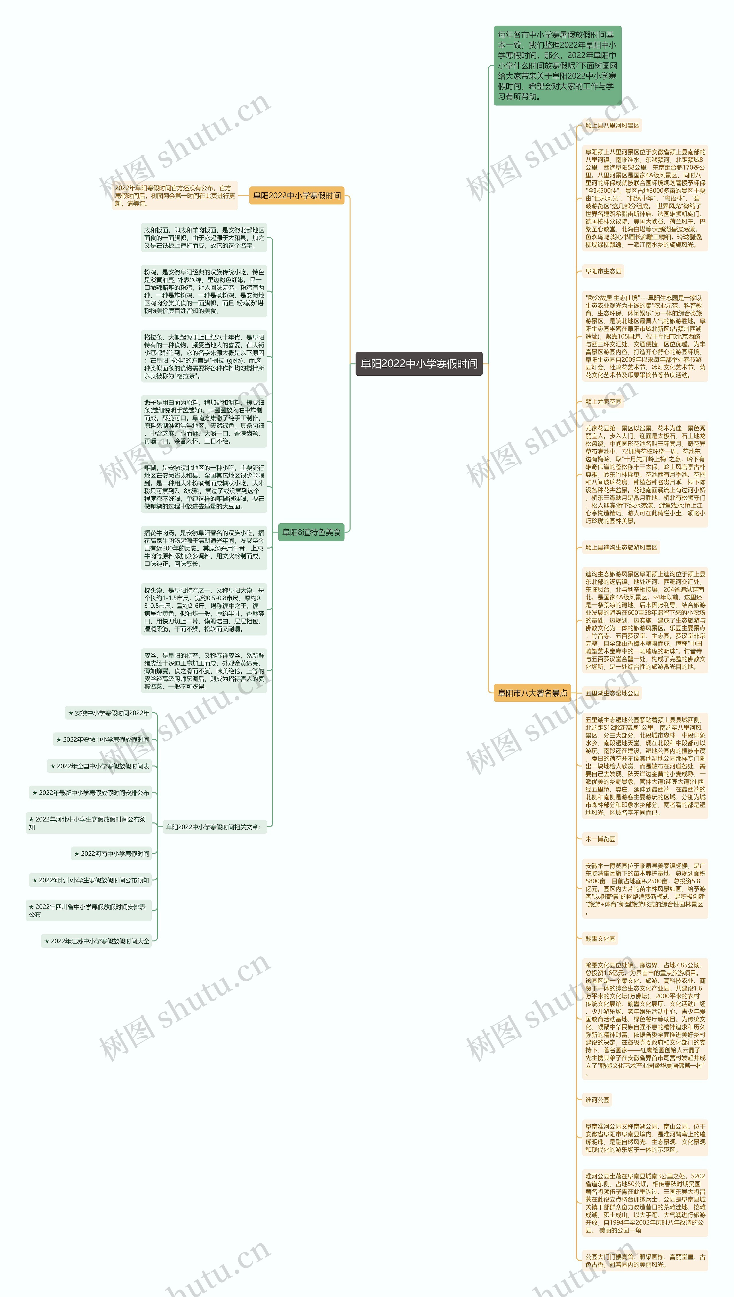 阜阳2022中小学寒假时间思维导图