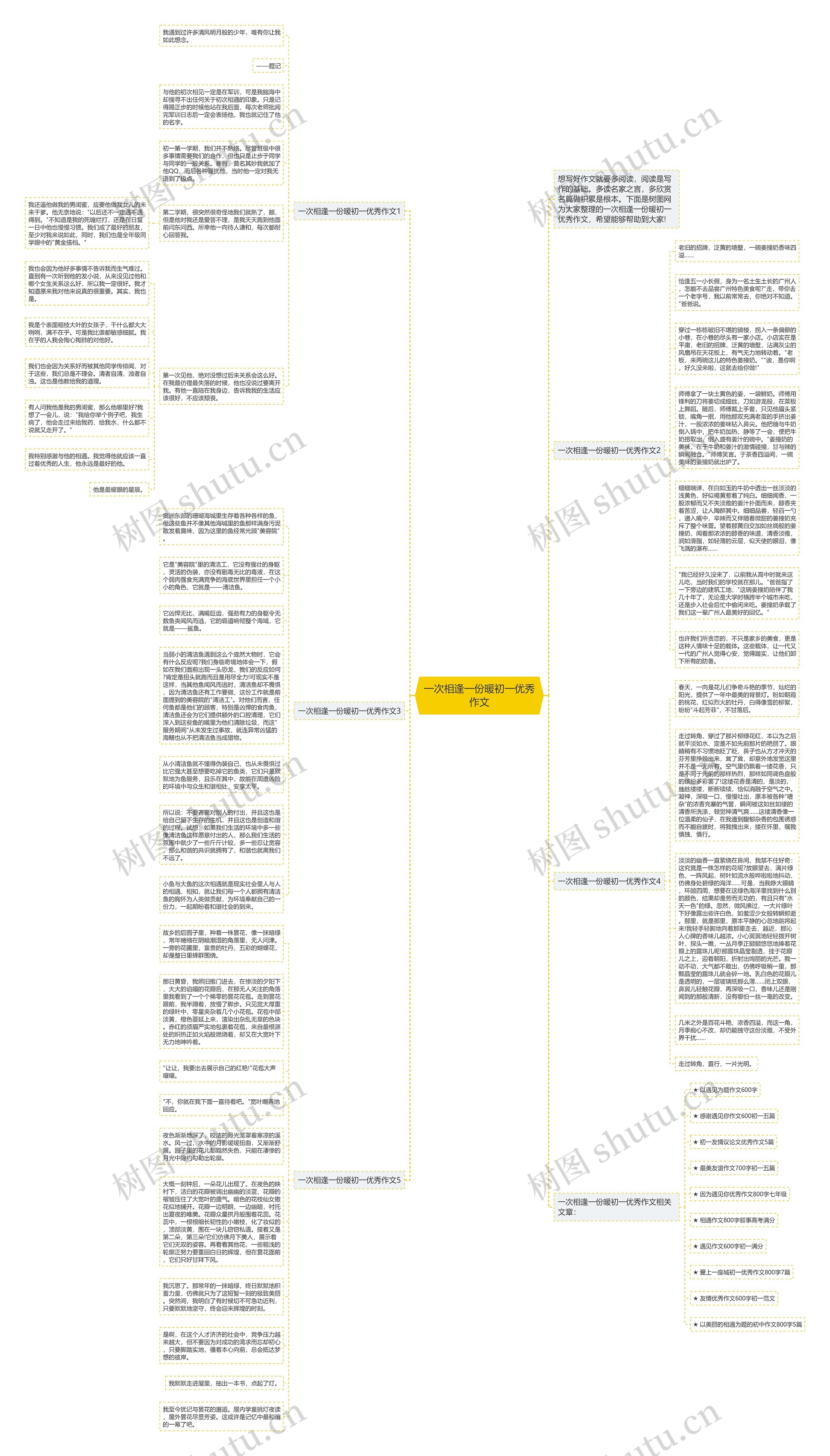 一次相逢一份暖初一优秀作文思维导图