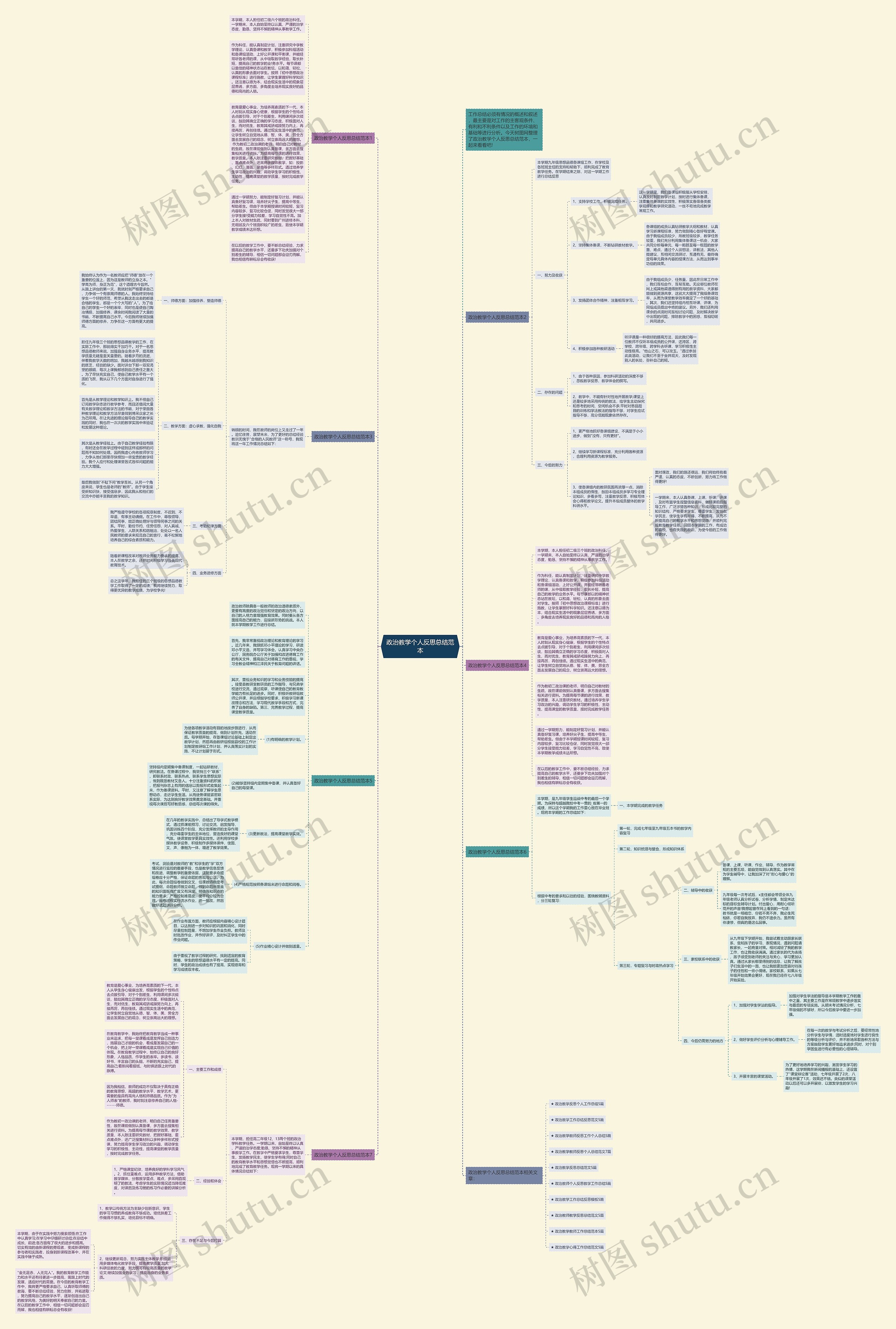 政治教学个人反思总结范本思维导图