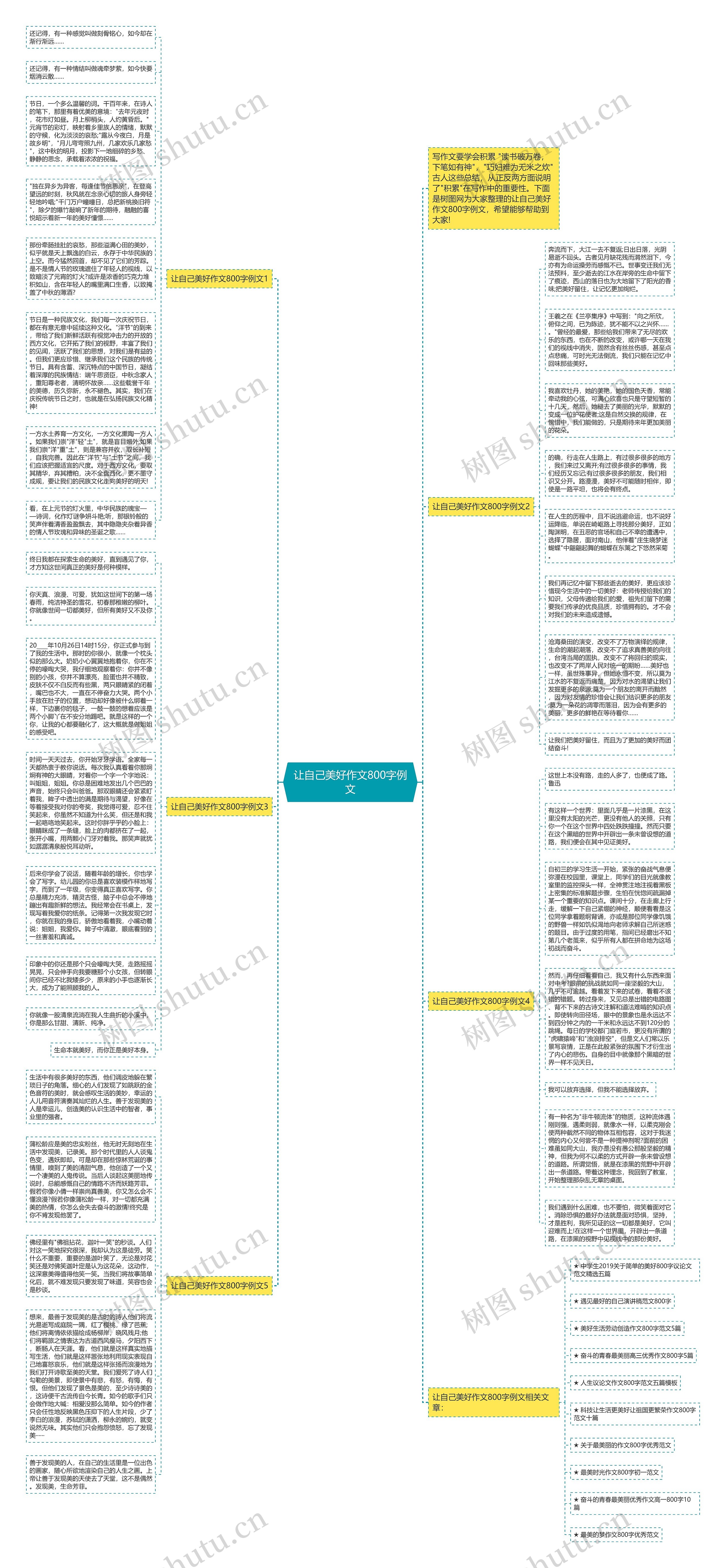 让自己美好作文800字例文思维导图