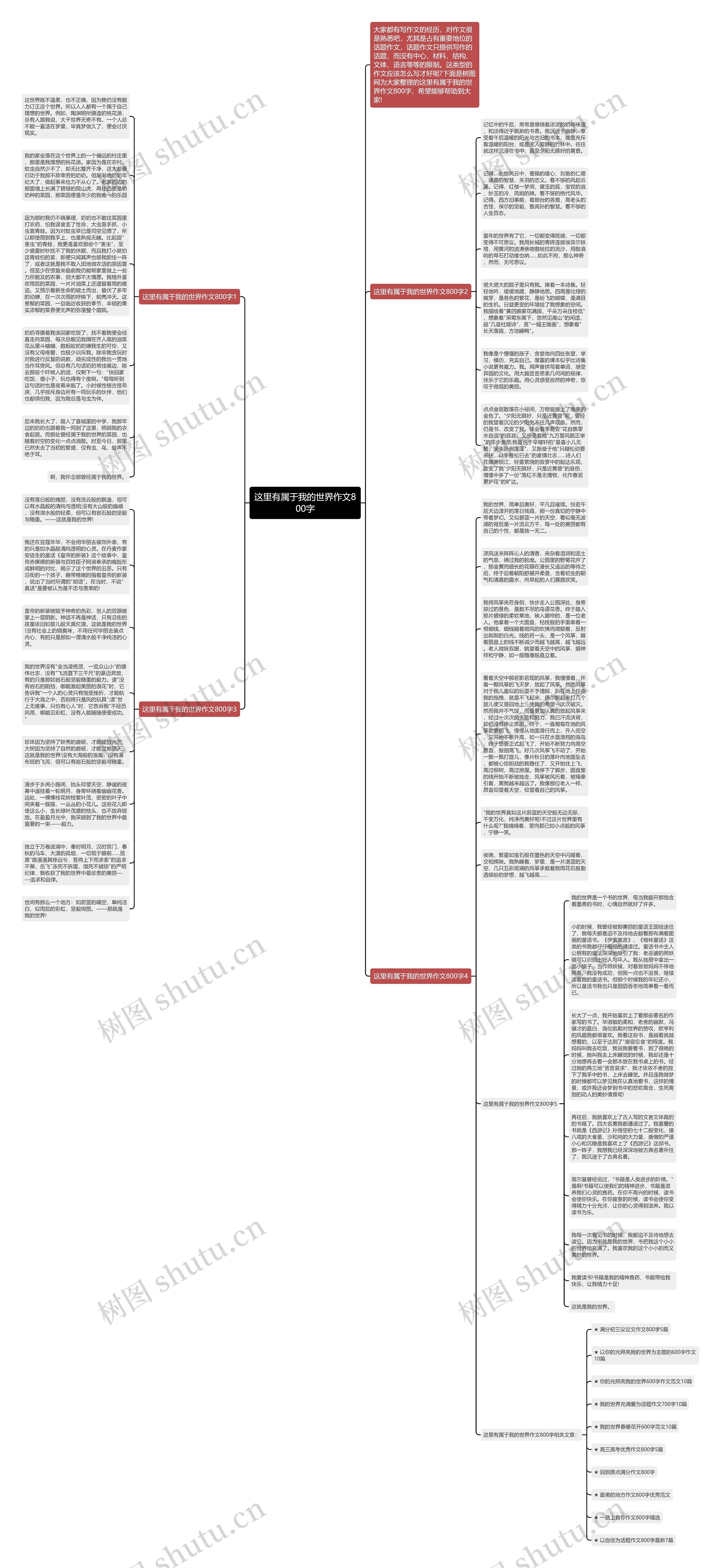 这里有属于我的世界作文800字思维导图