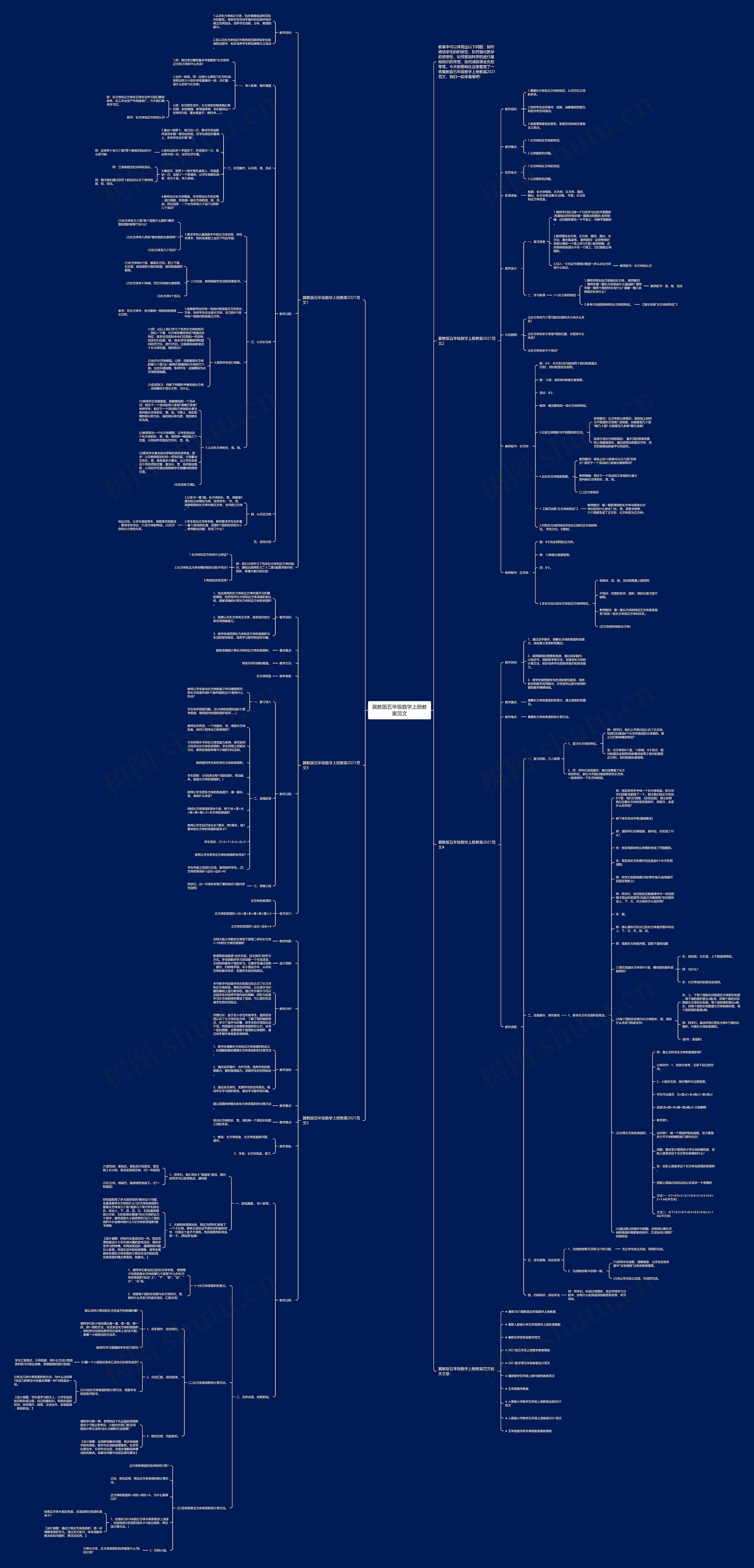 冀教版五年级数学上册教案范文思维导图