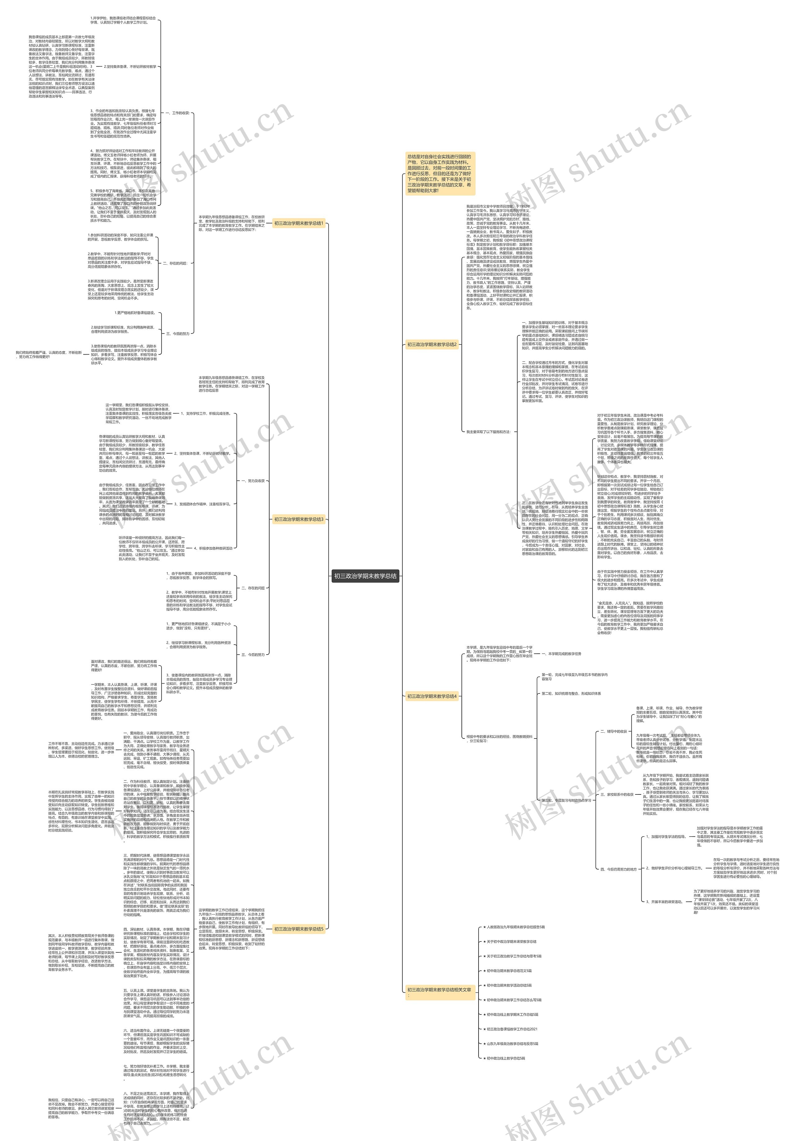 初三政治学期末教学总结思维导图