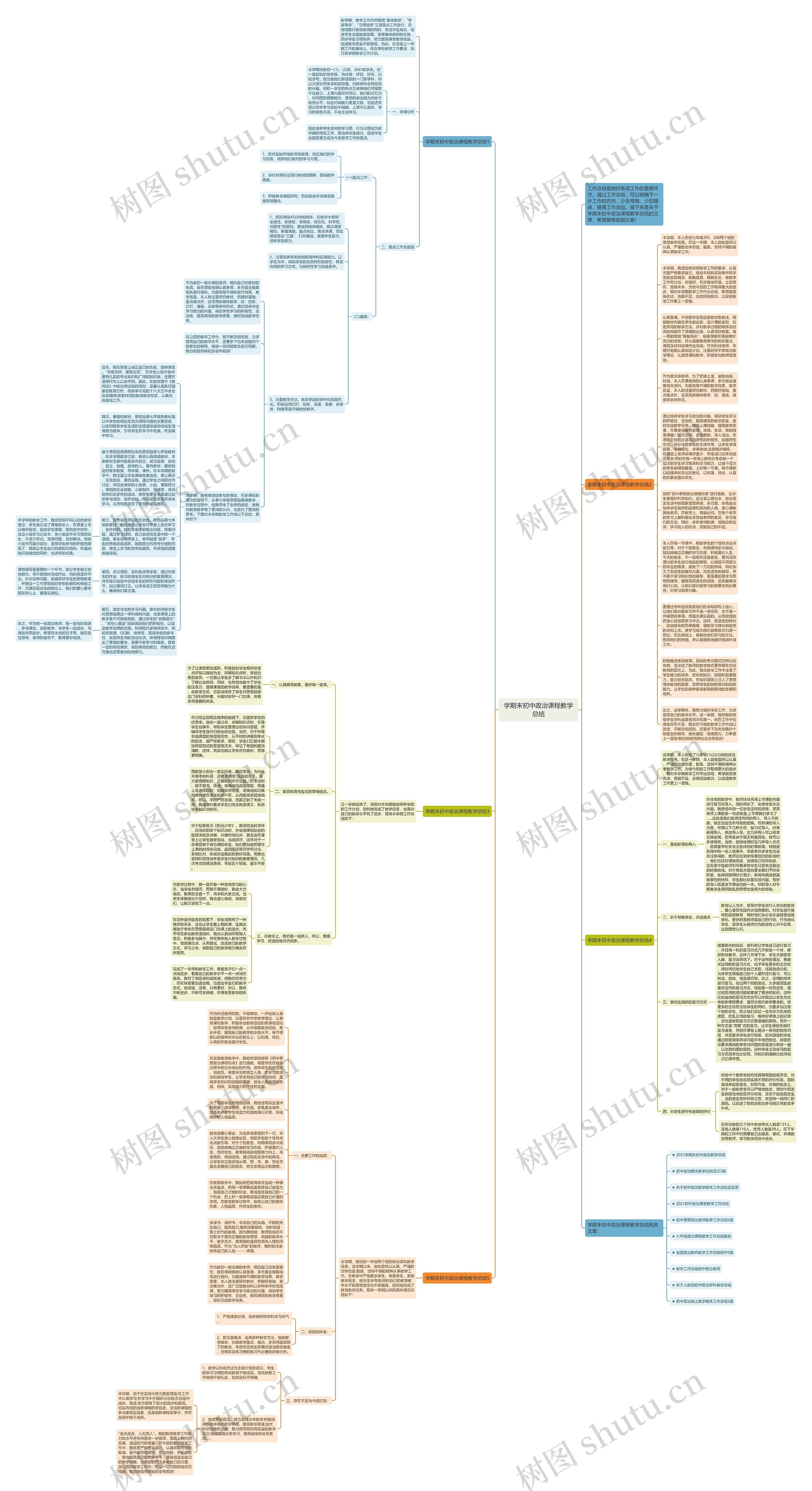 学期末初中政治课程教学总结思维导图