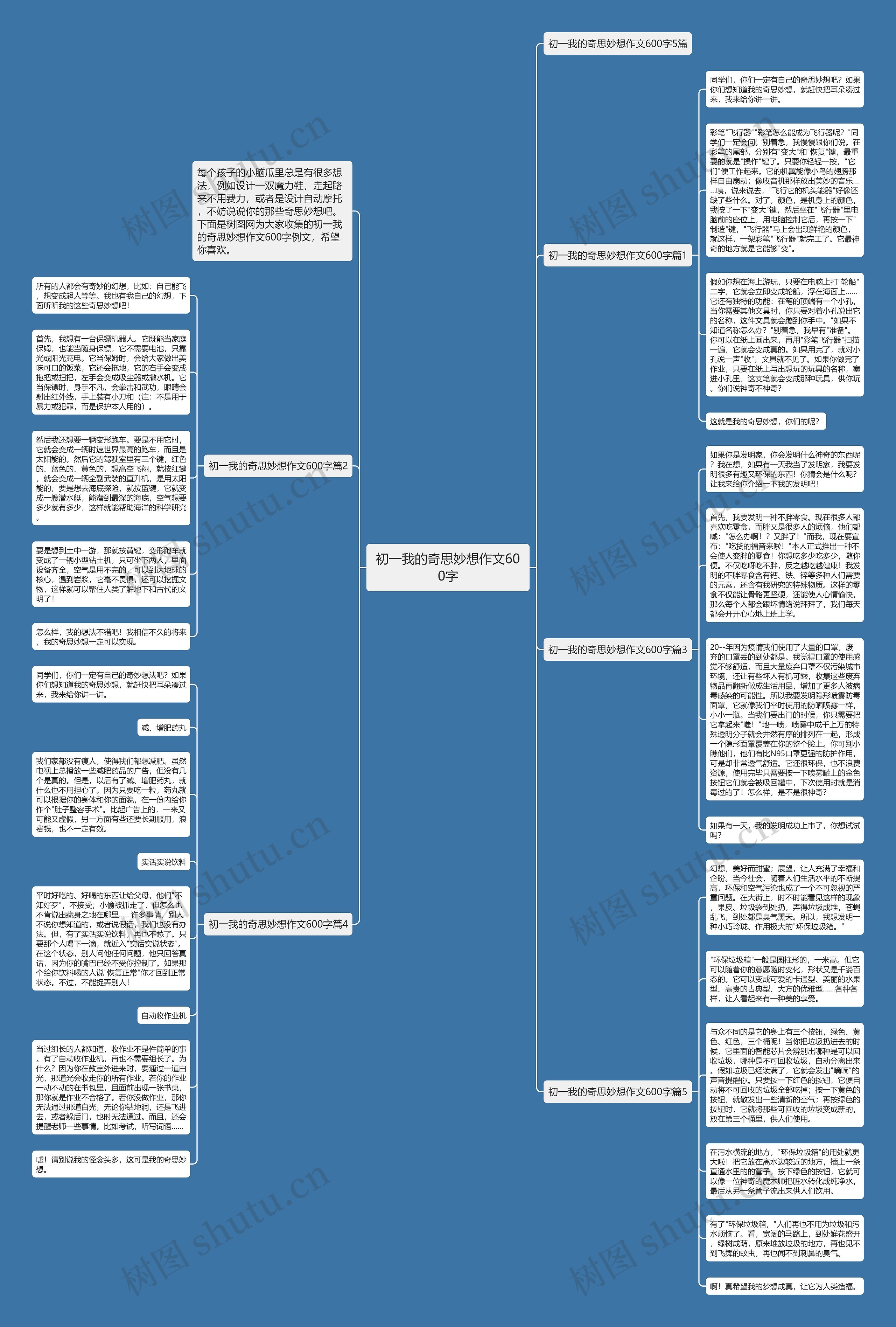 初一我的奇思妙想作文600字思维导图