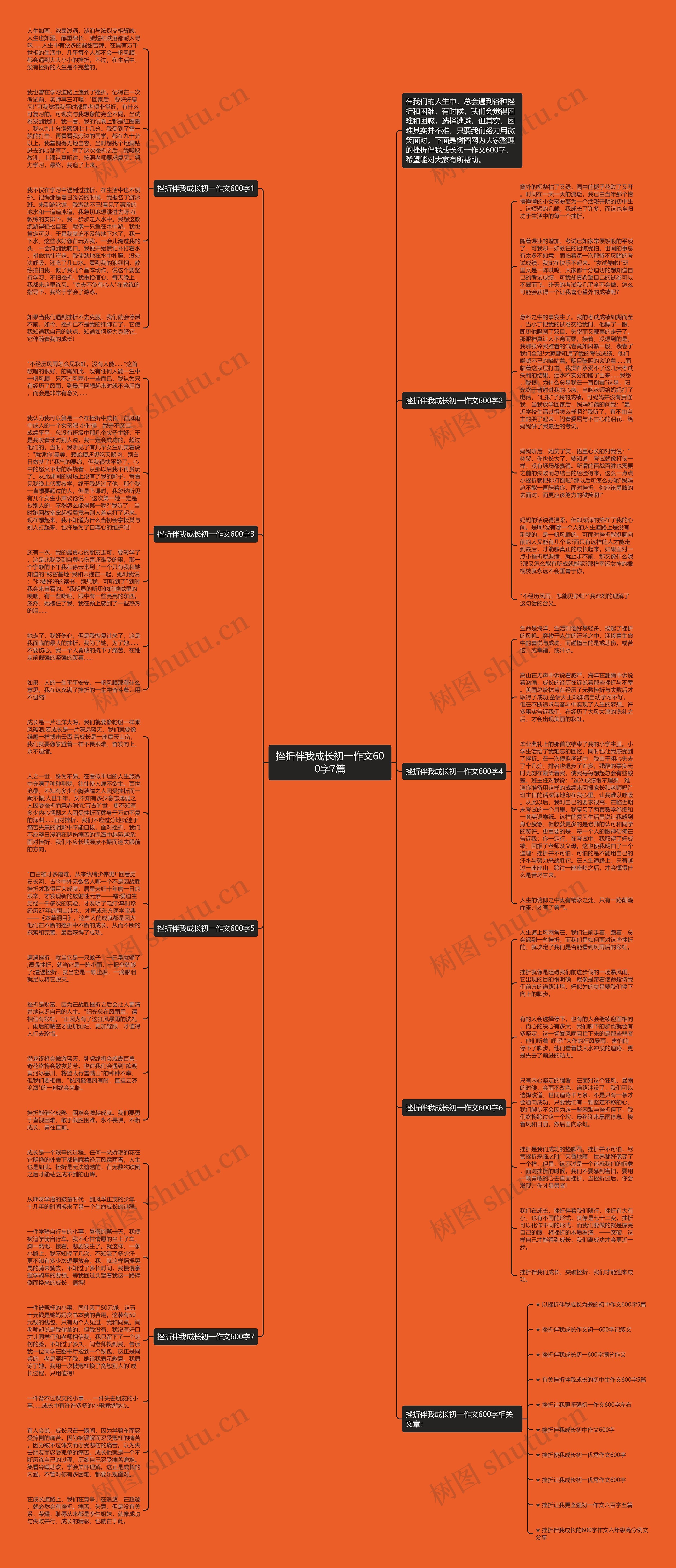 挫折伴我成长初一作文600字7篇思维导图