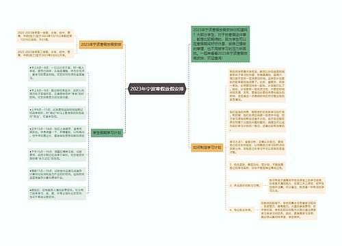 2023年宁波寒假放假安排