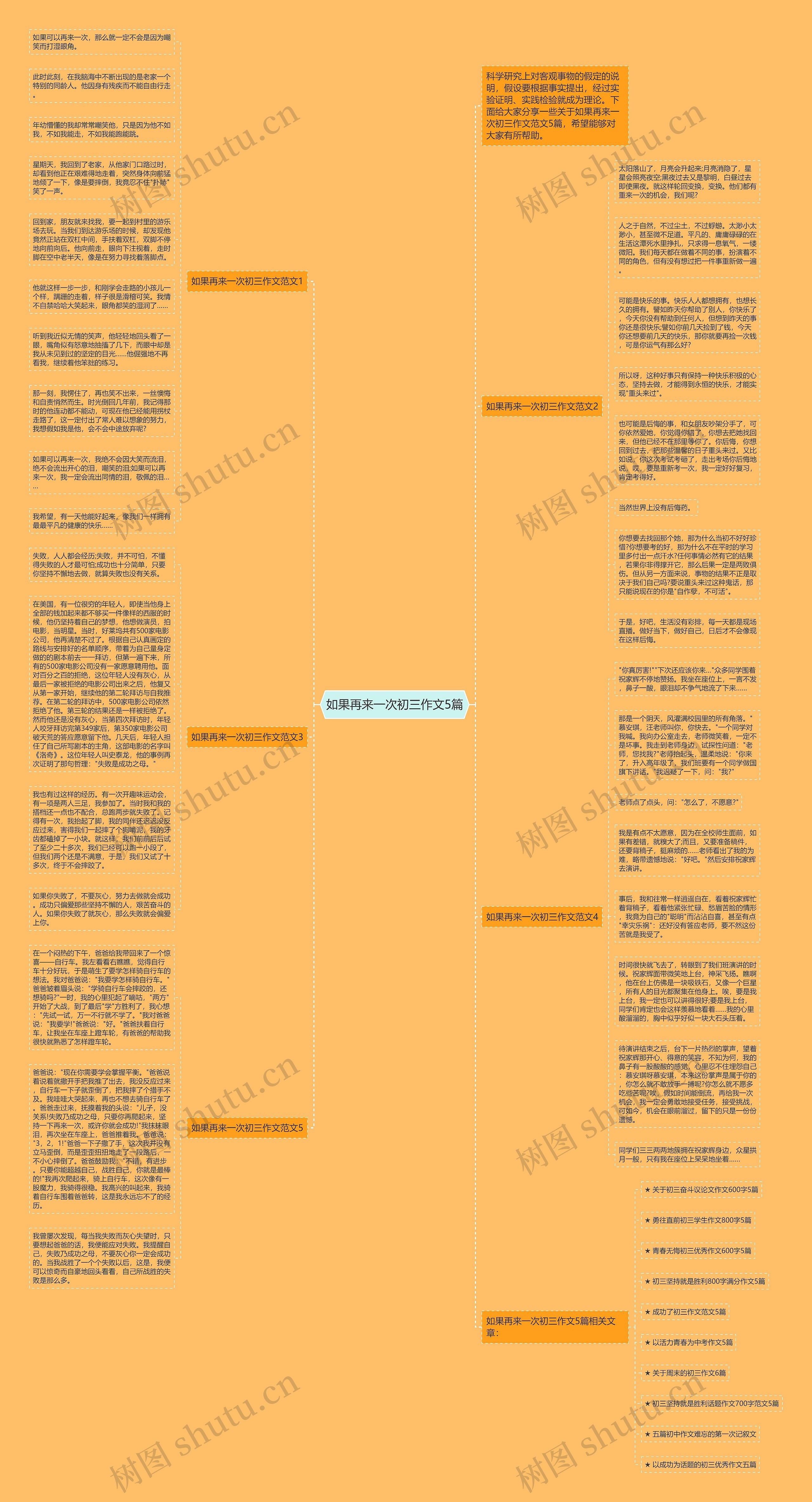 如果再来一次初三作文5篇思维导图