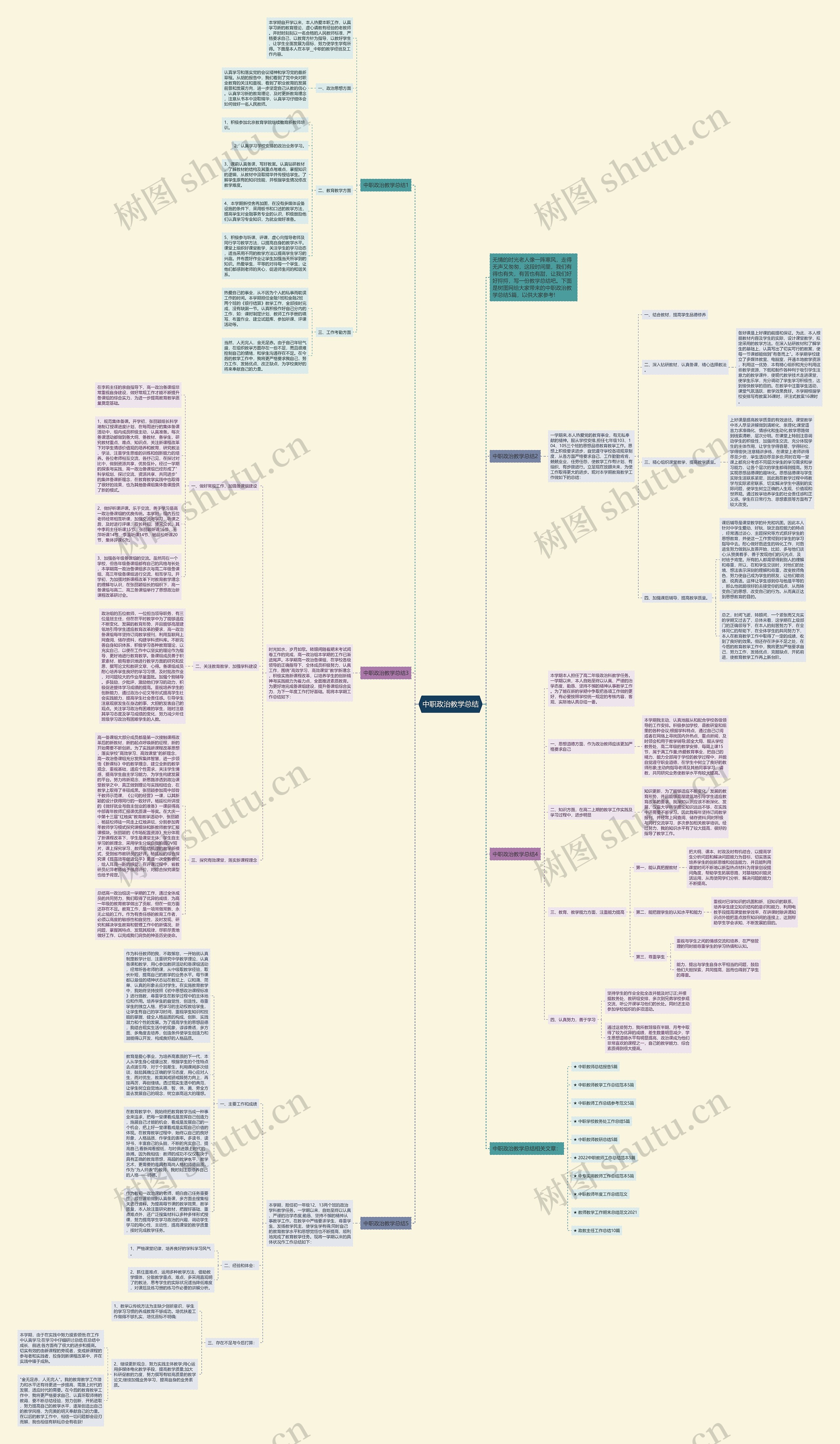中职政治教学总结思维导图