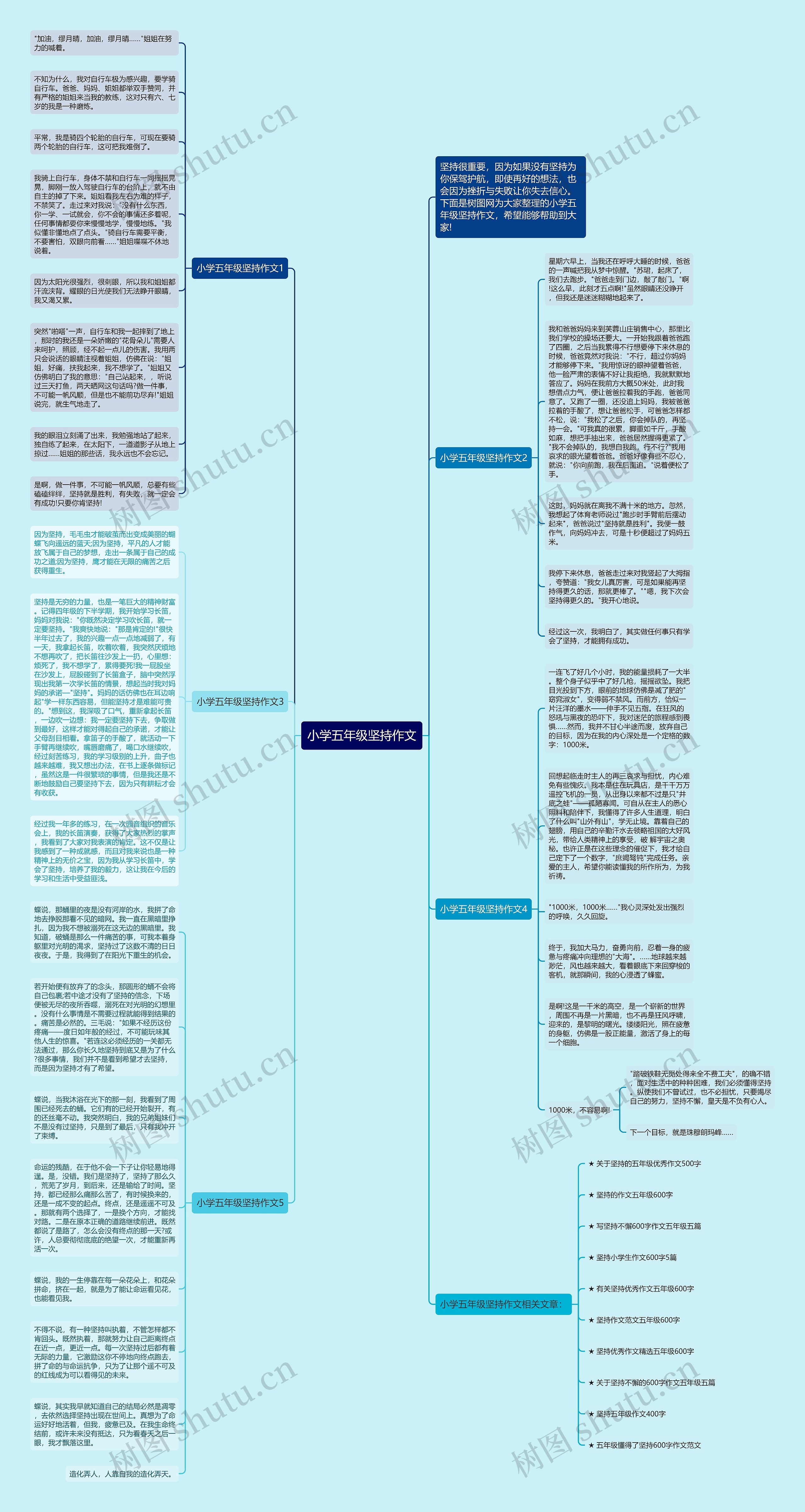 小学五年级坚持作文思维导图高清图 小学五年级坚持作文思维导图