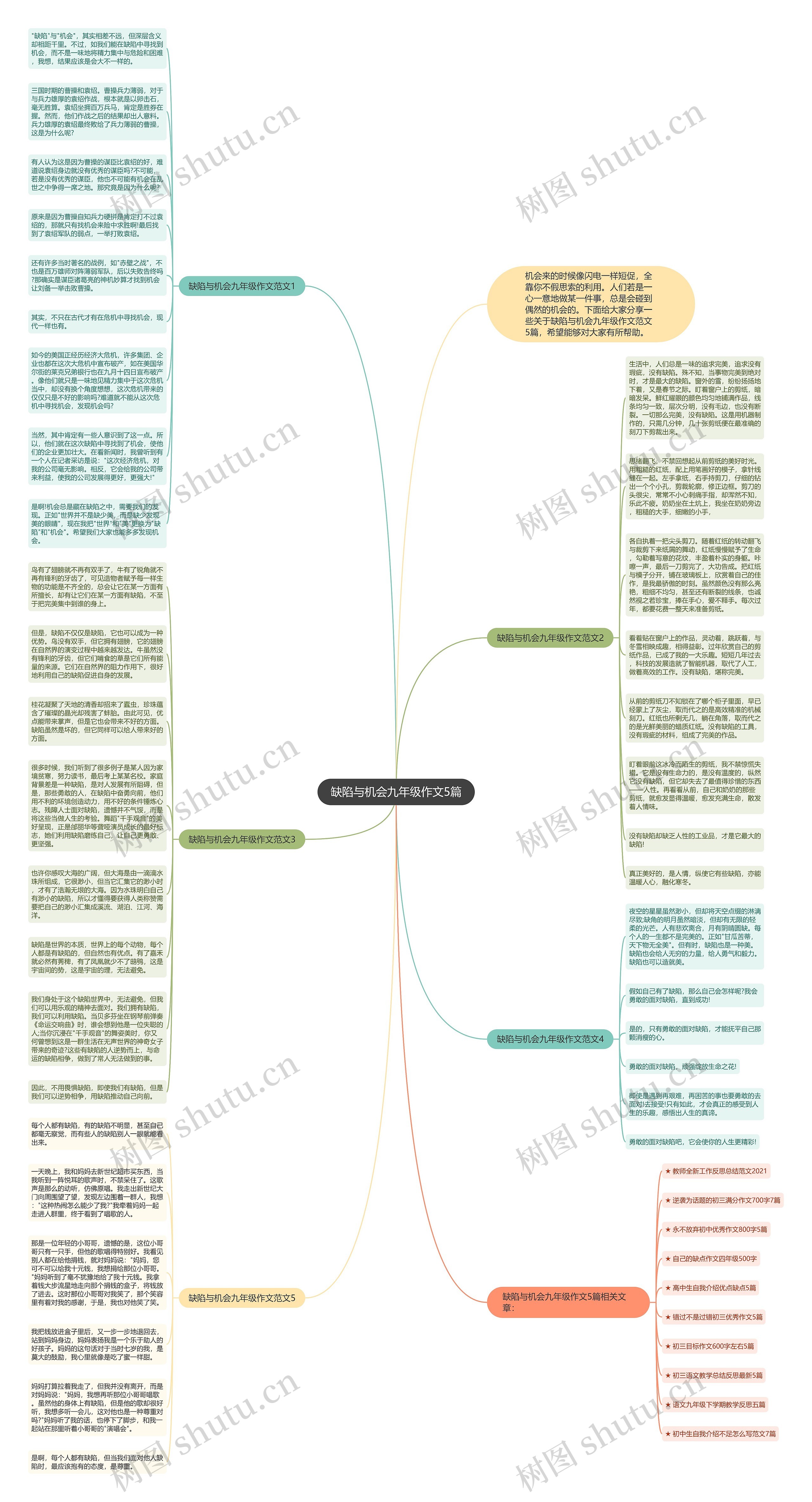 缺陷与机会九年级作文5篇思维导图