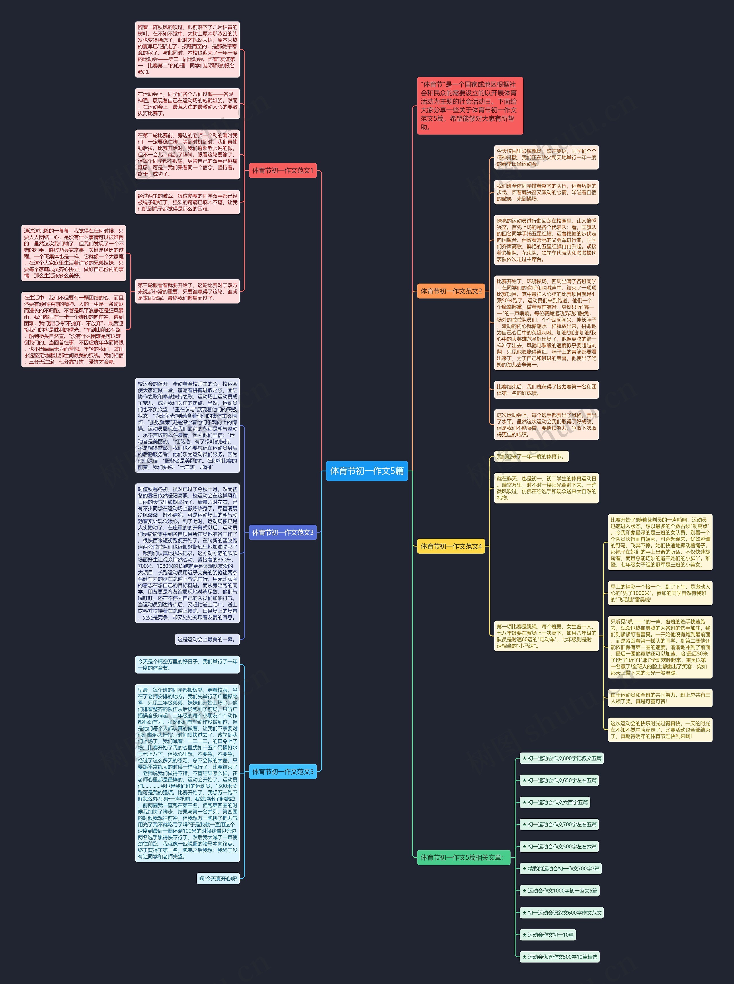 体育节初一作文5篇思维导图