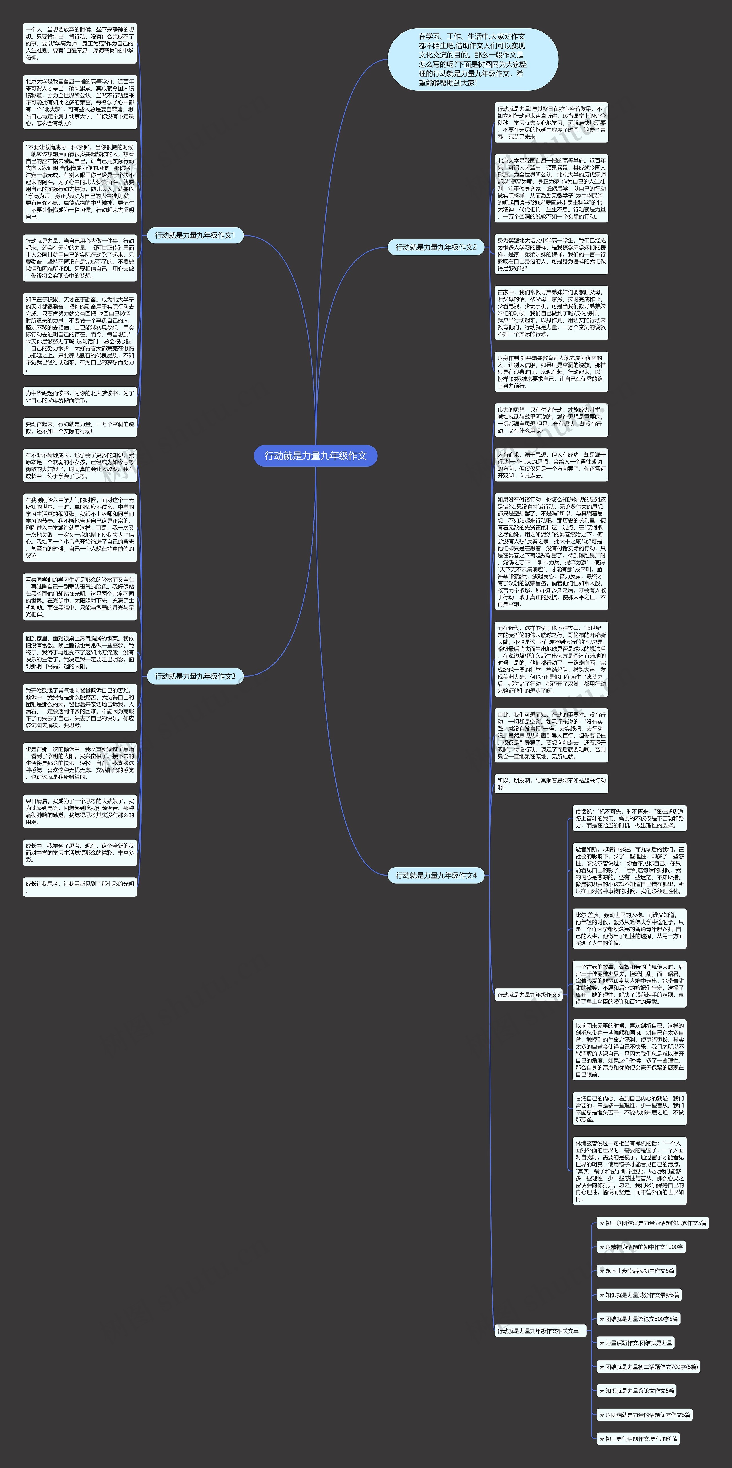 行动就是力量九年级作文思维导图