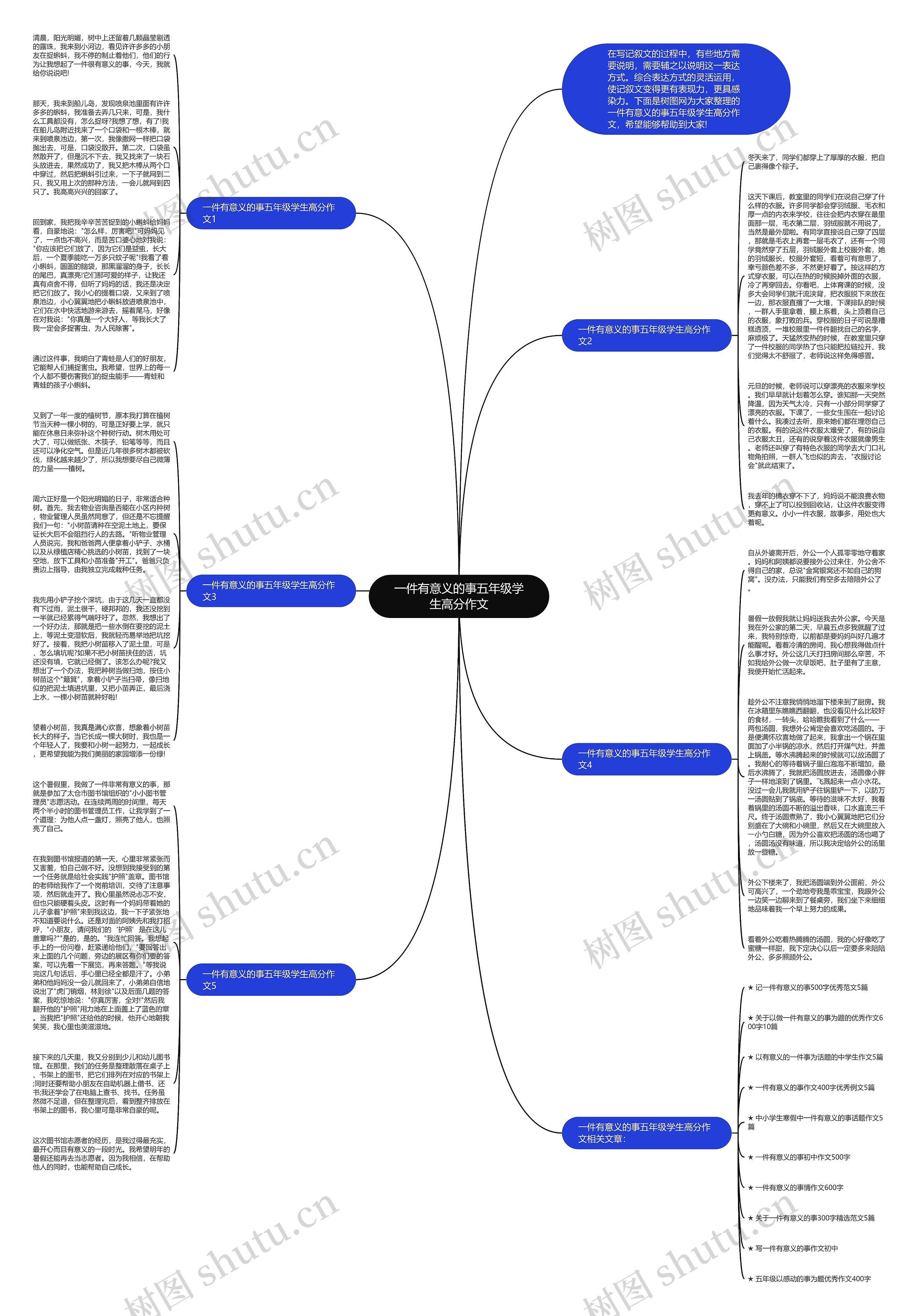 一件有意义的事五年级学生高分作文思维导图