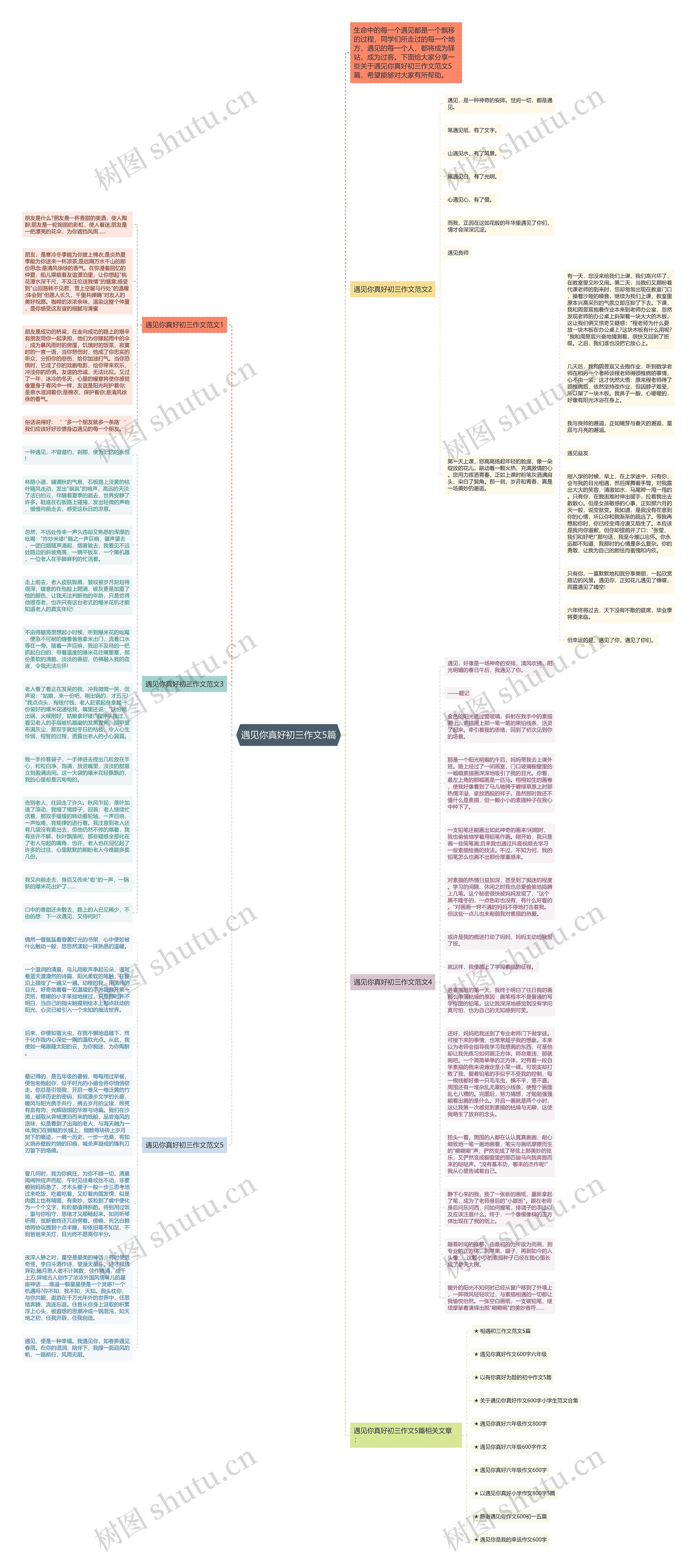 遇见你真好初三作文5篇思维导图
