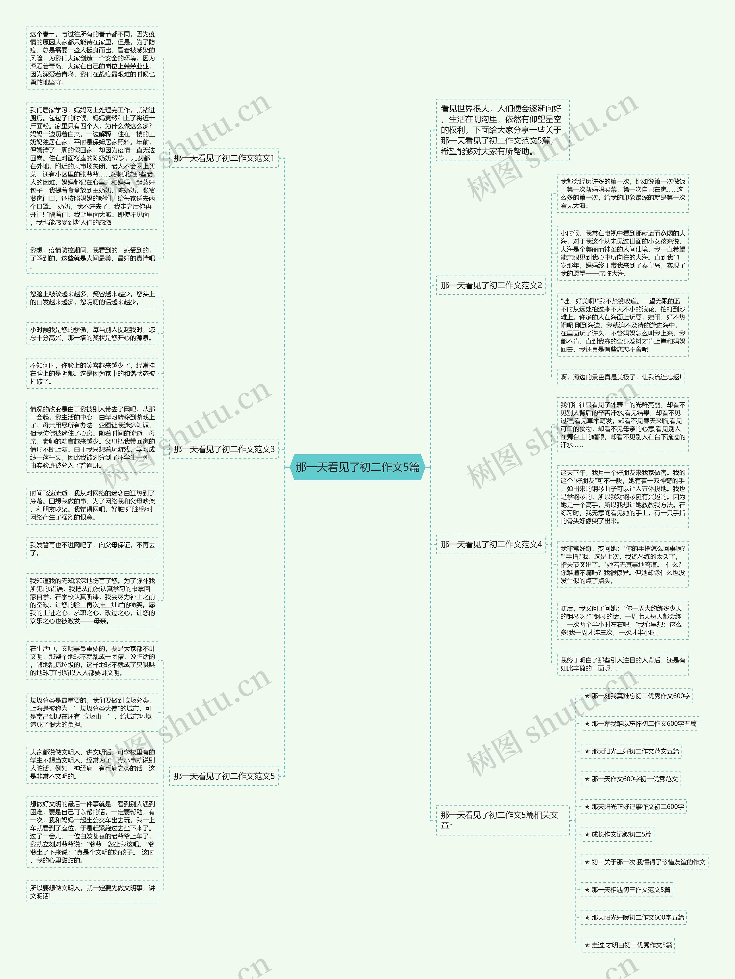 那一天看见了初二作文5篇思维导图