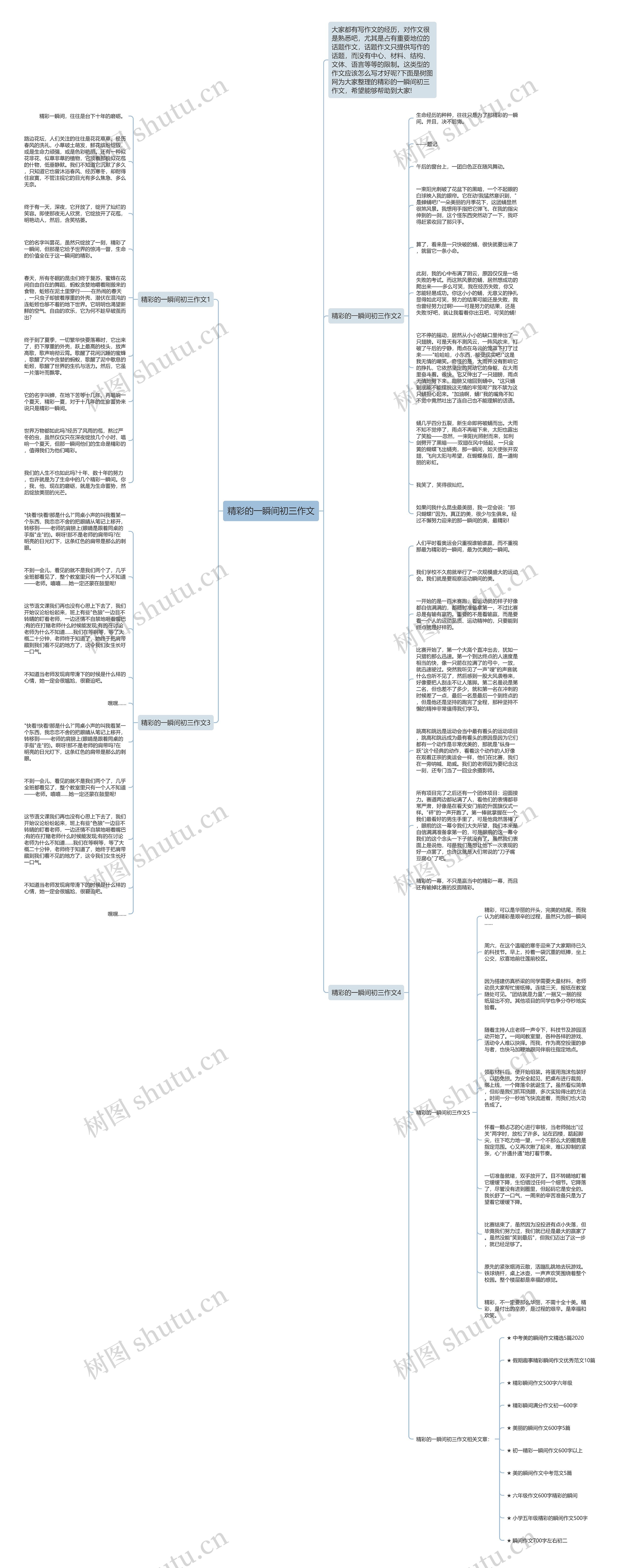 精彩的一瞬间初三作文思维导图