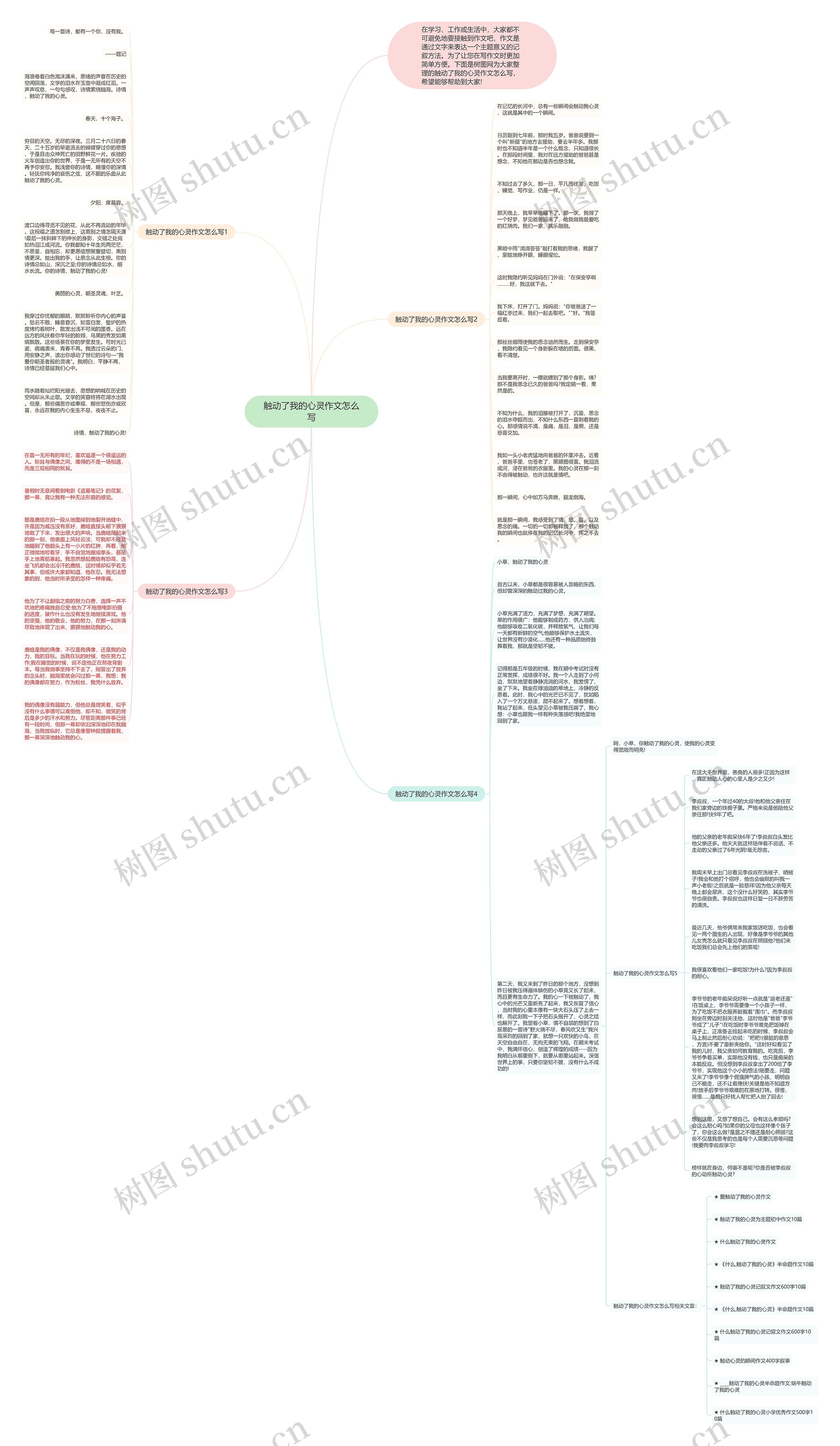 触动了我的心灵作文怎么写思维导图