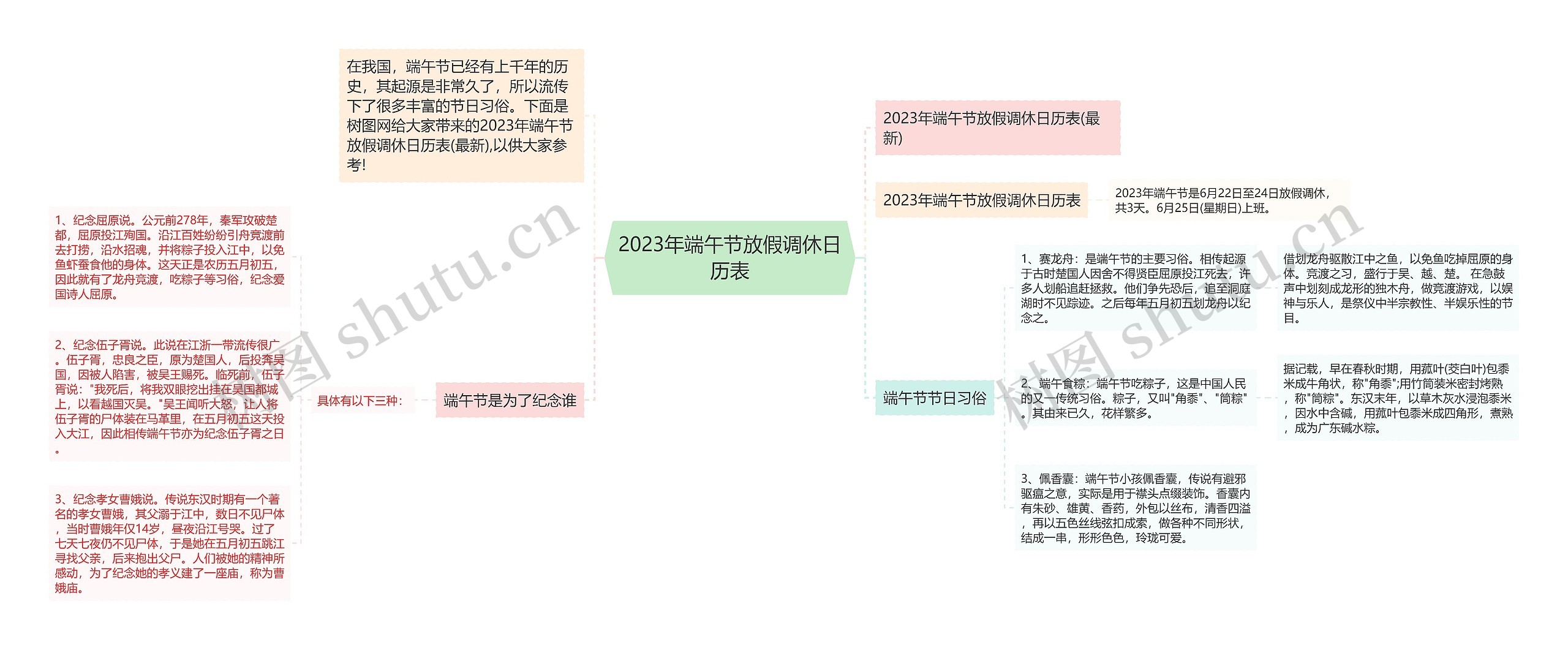 2023年端午节放假调休日历表