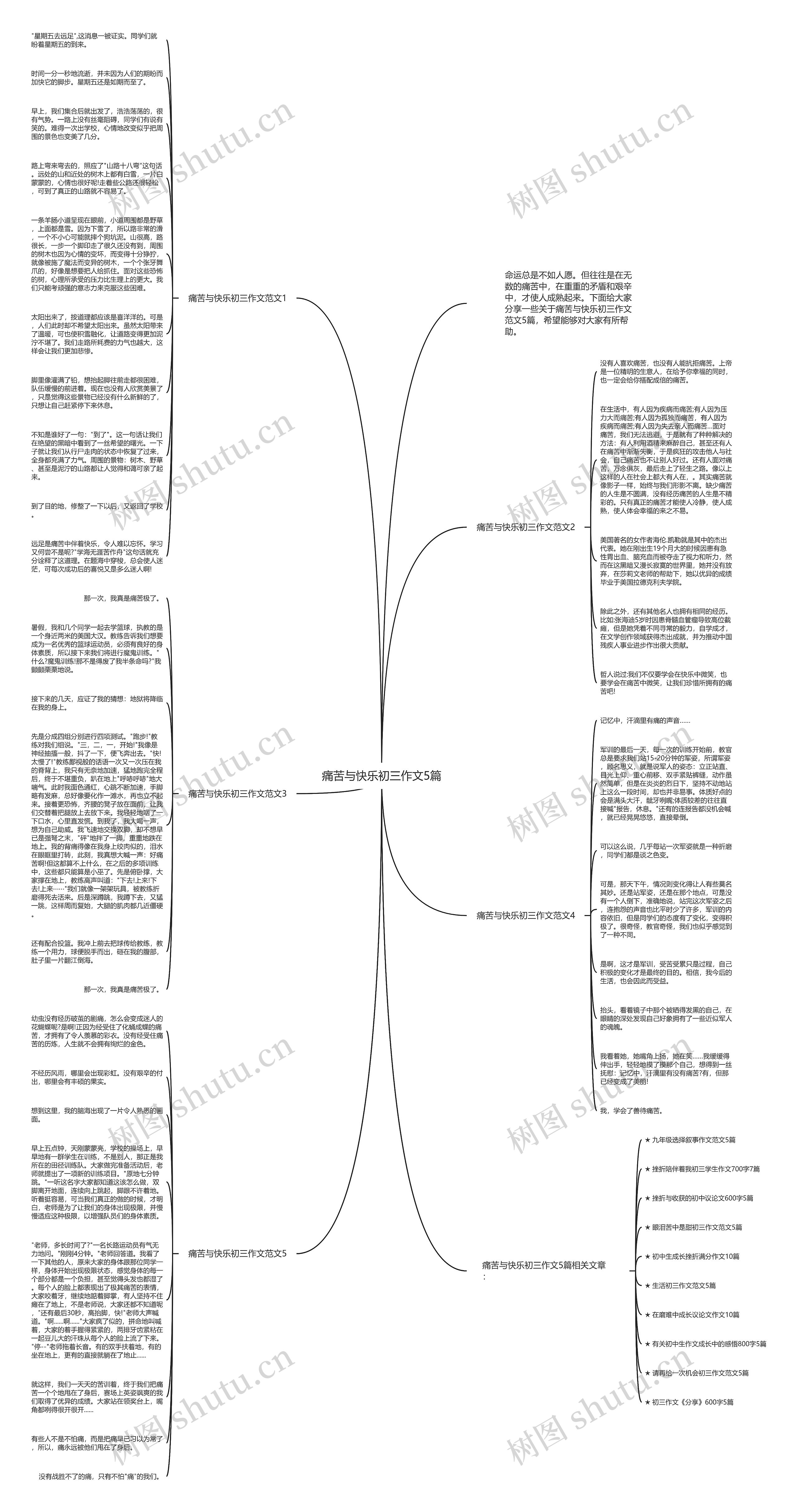 痛苦与快乐初三作文5篇思维导图
