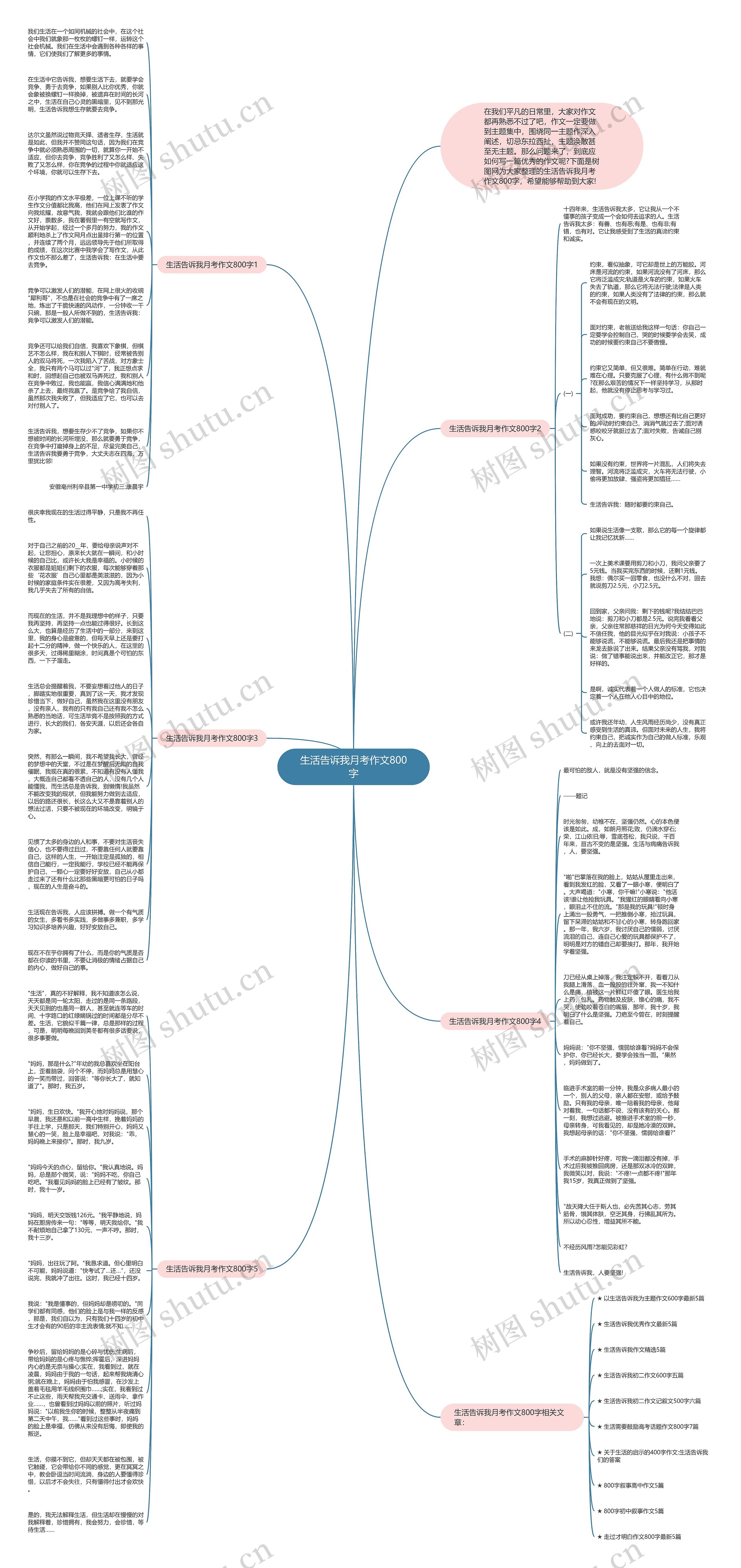 生活告诉我月考作文800字思维导图