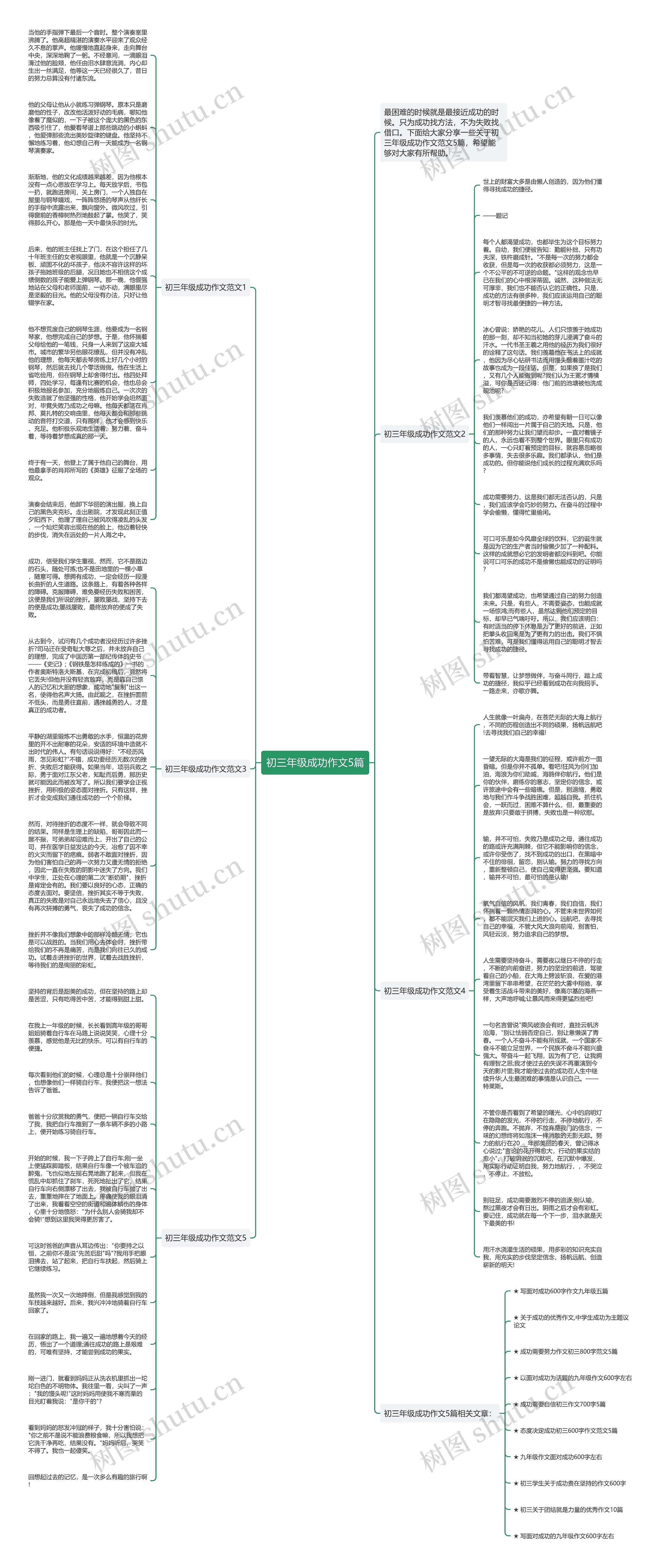 初三年级成功作文5篇思维导图