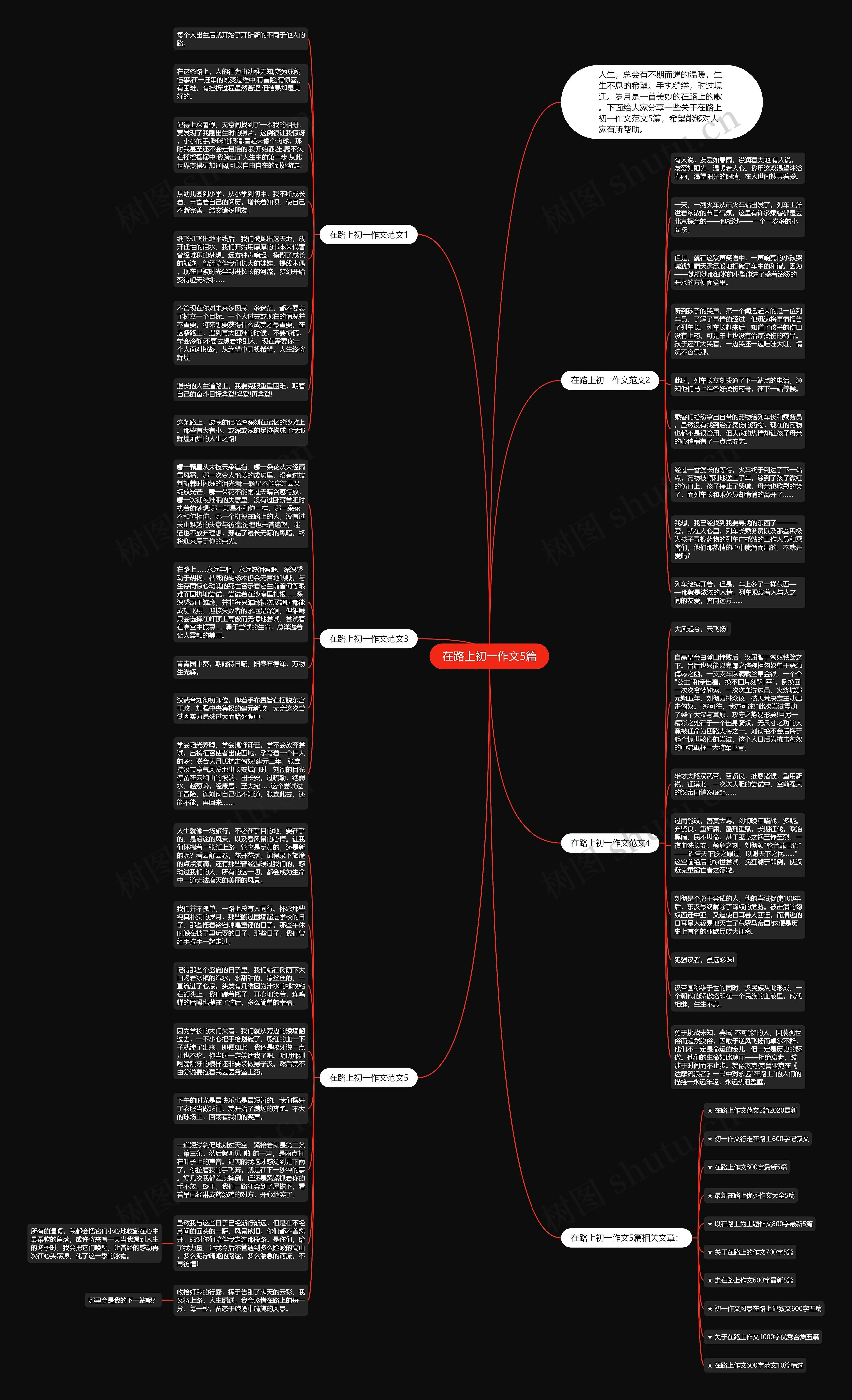 在路上初一作文5篇思维导图