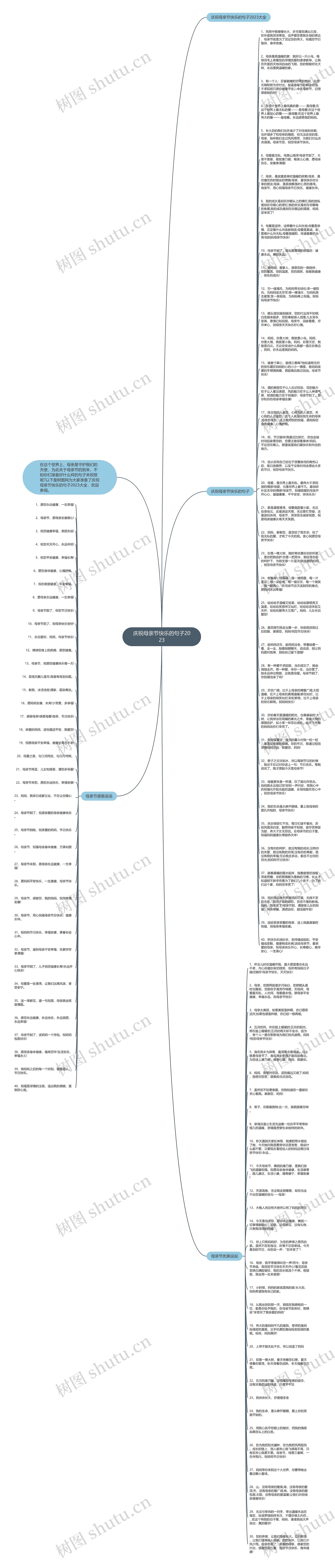 庆祝母亲节快乐的句子2023思维导图
