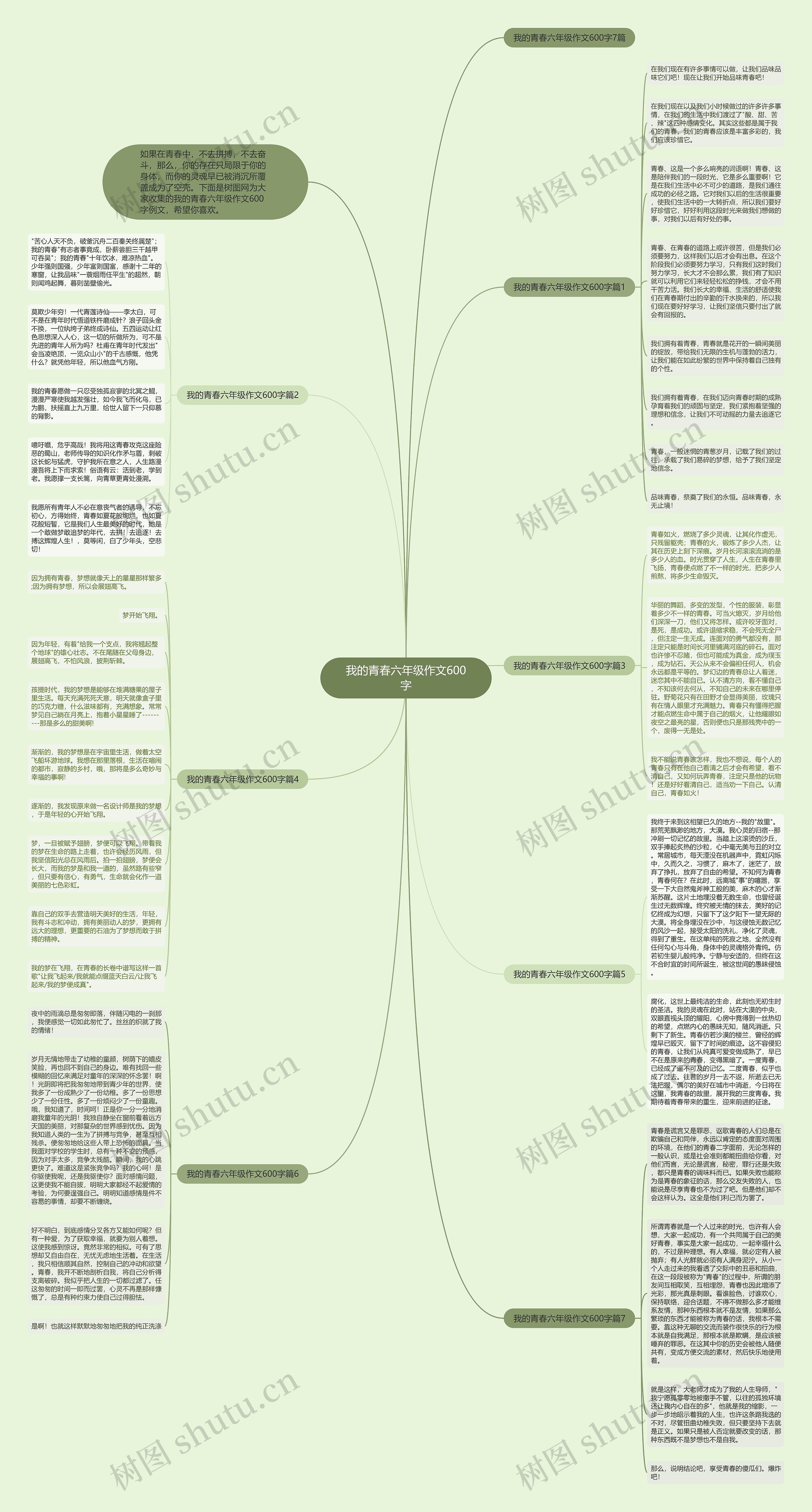 我的青春六年级作文600字思维导图高清图 我的青春六年级作文600字思维导图