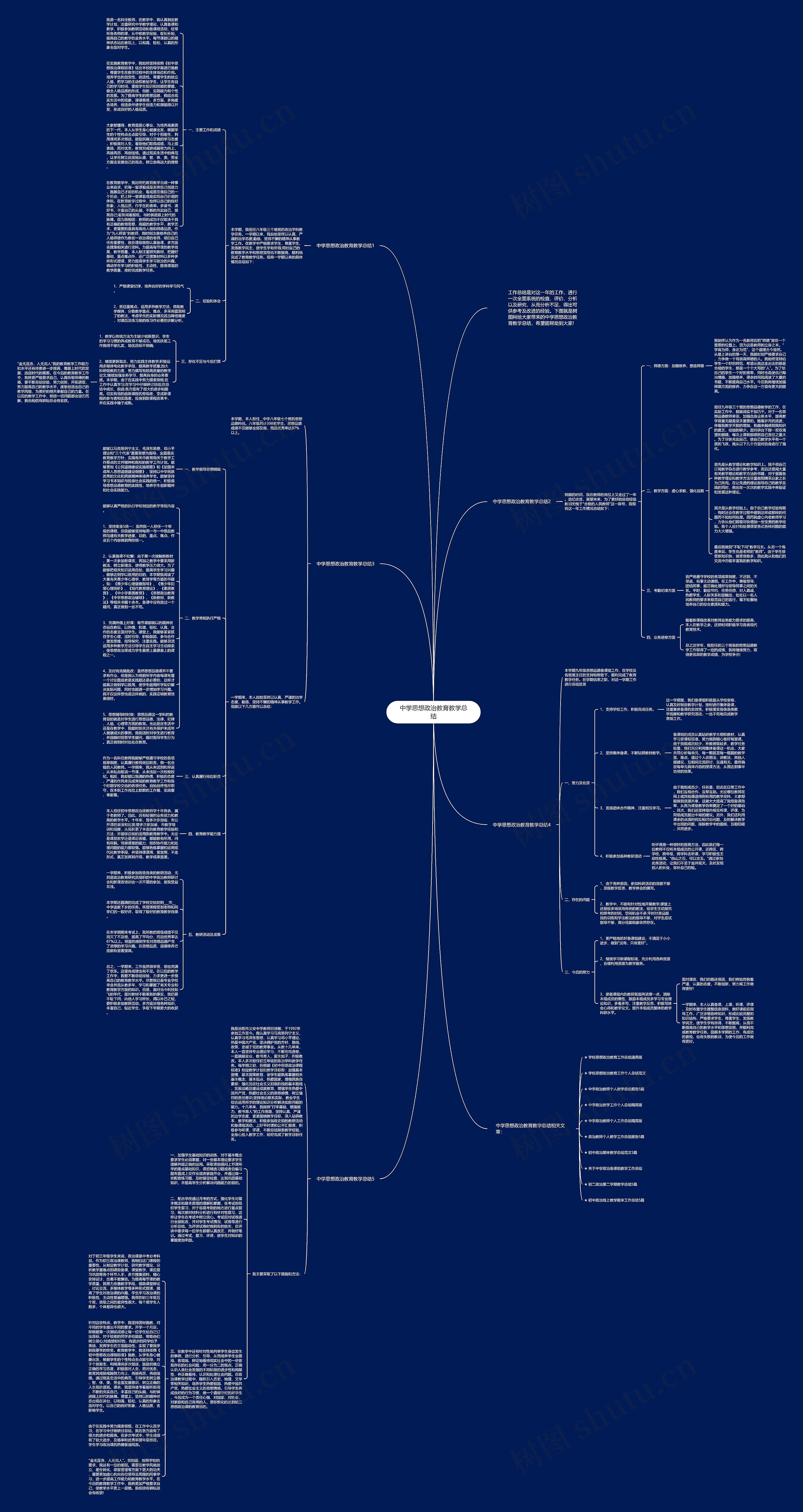 中学思想政治教育教学总结思维导图