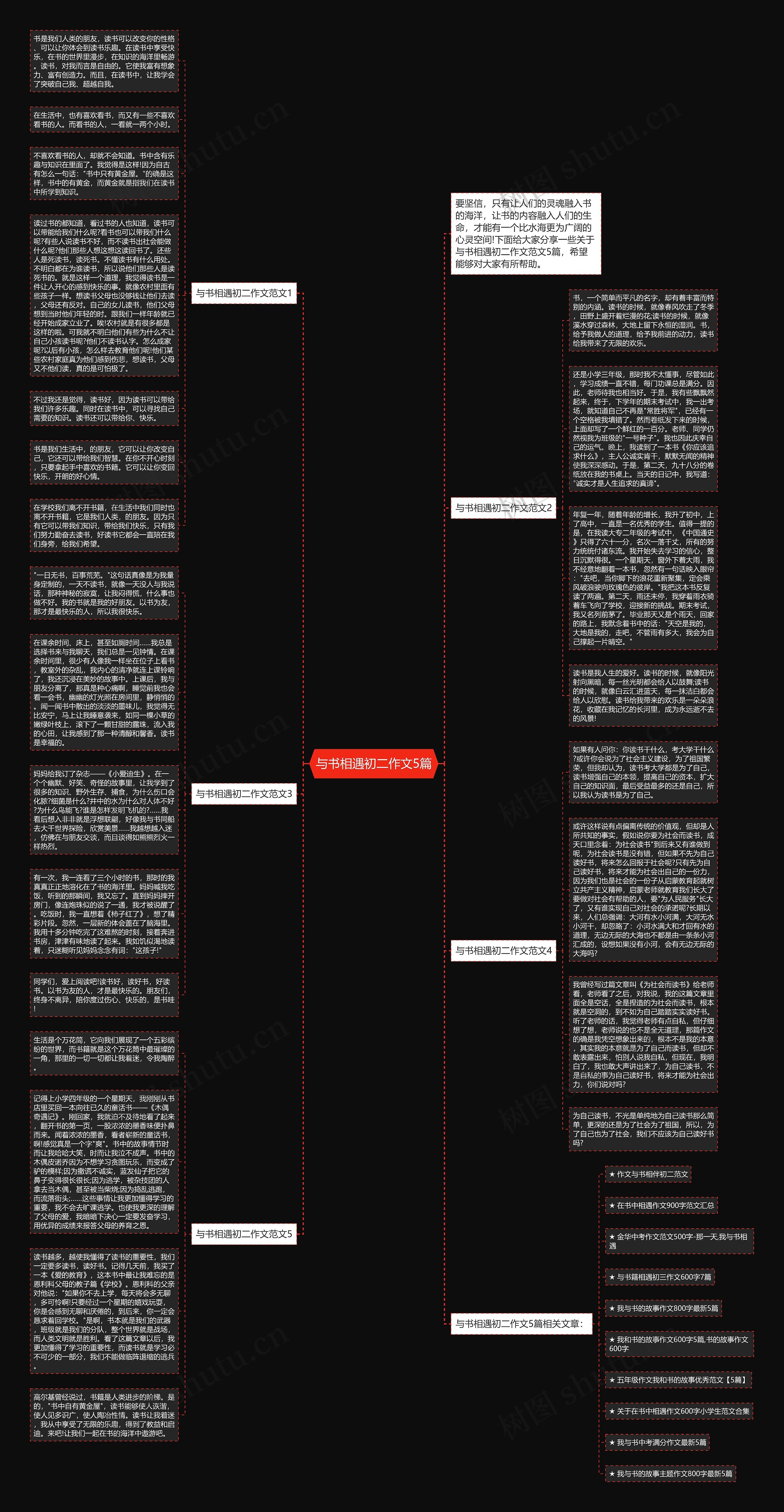 与书相遇初二作文5篇思维导图