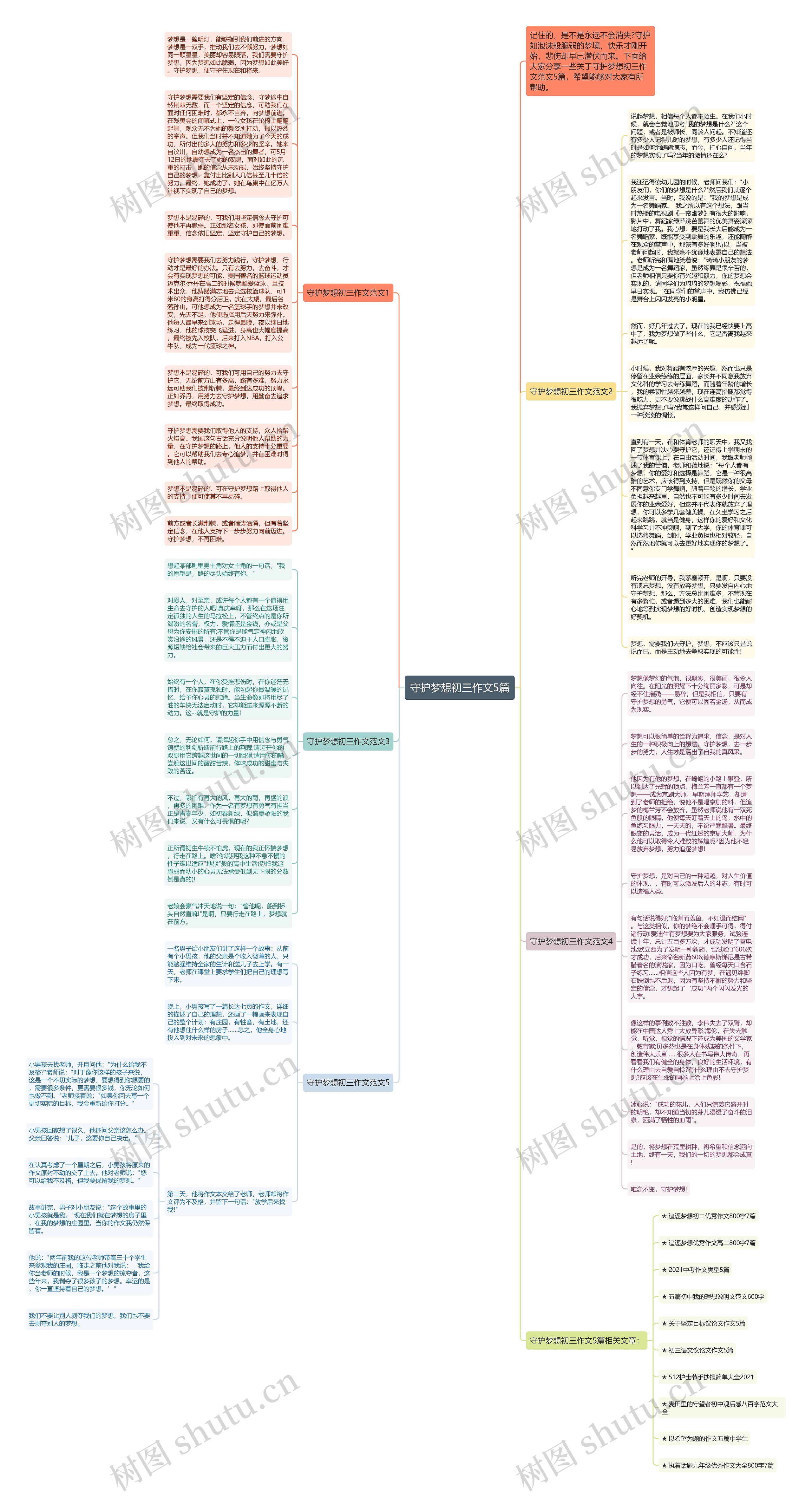 守护梦想初三作文5篇思维导图